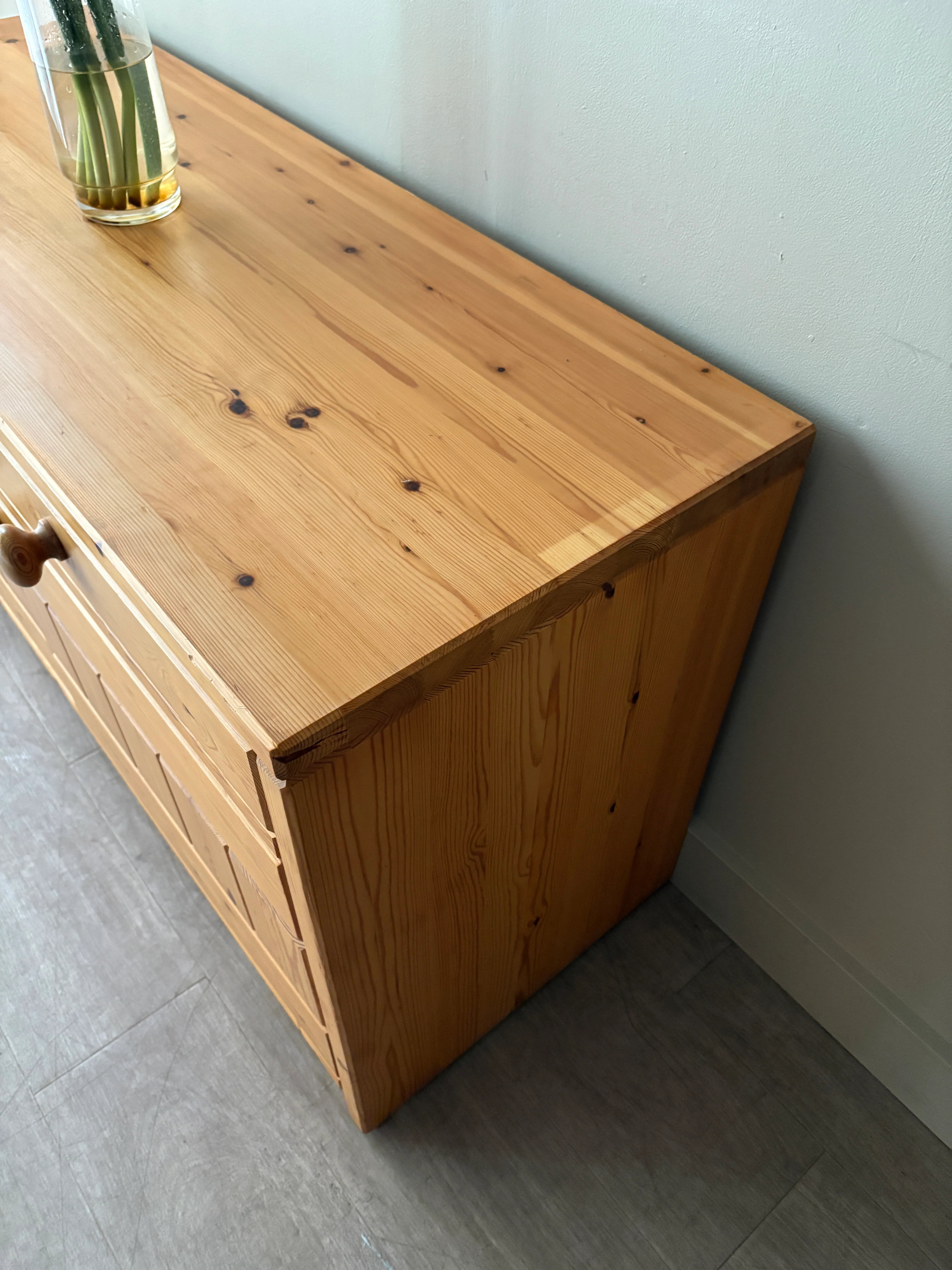 Swedish pine console cabinet - Image 4