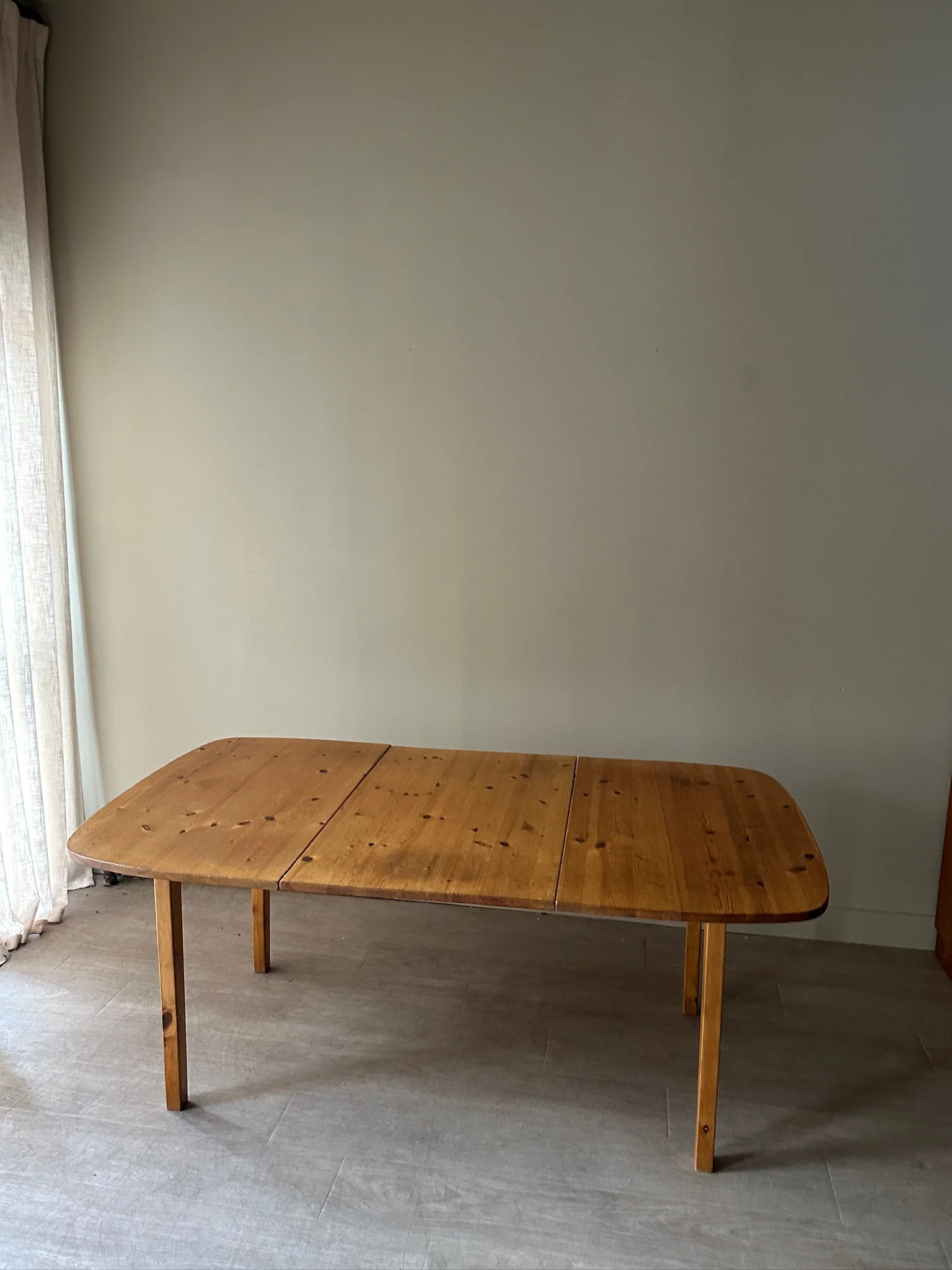 Swedish pine drop leaf dining table - Image 3