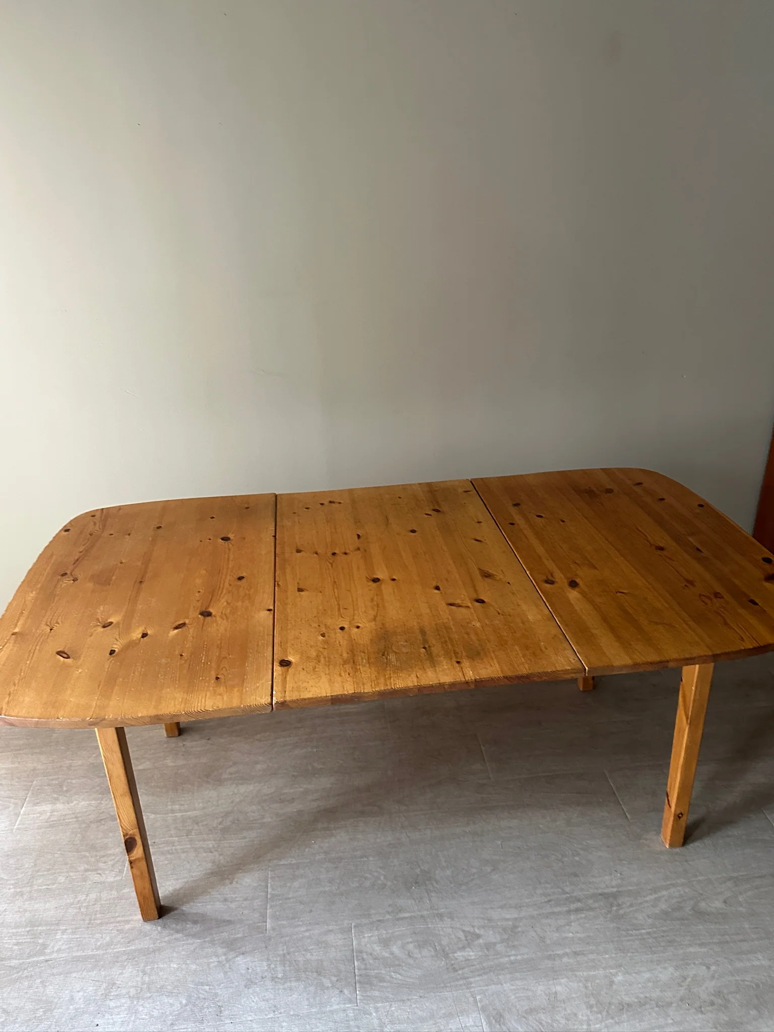 Swedish pine drop leaf dining table - Image 4
