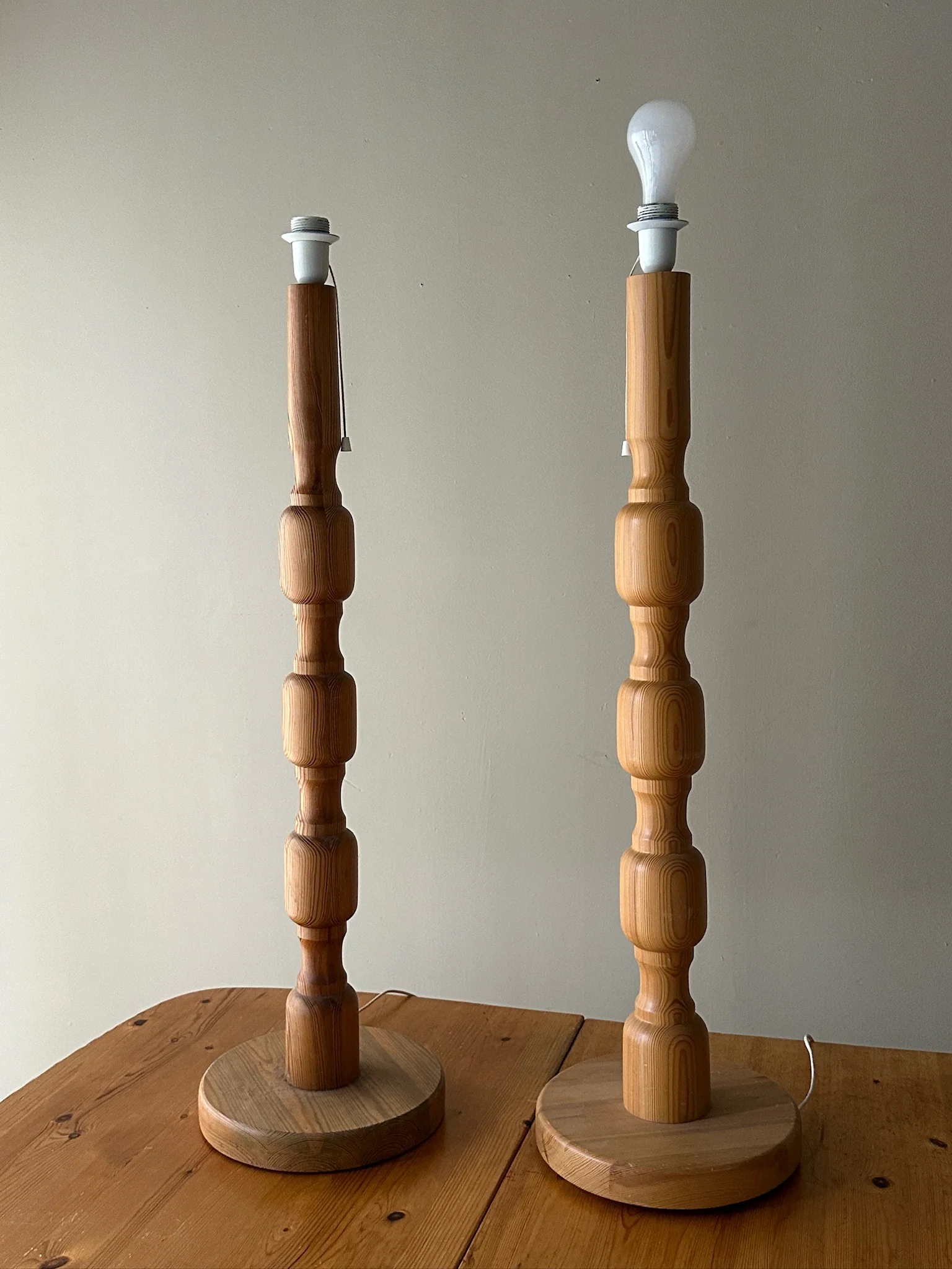 Swedish pine floor lamps. Sold individually. - Image 3