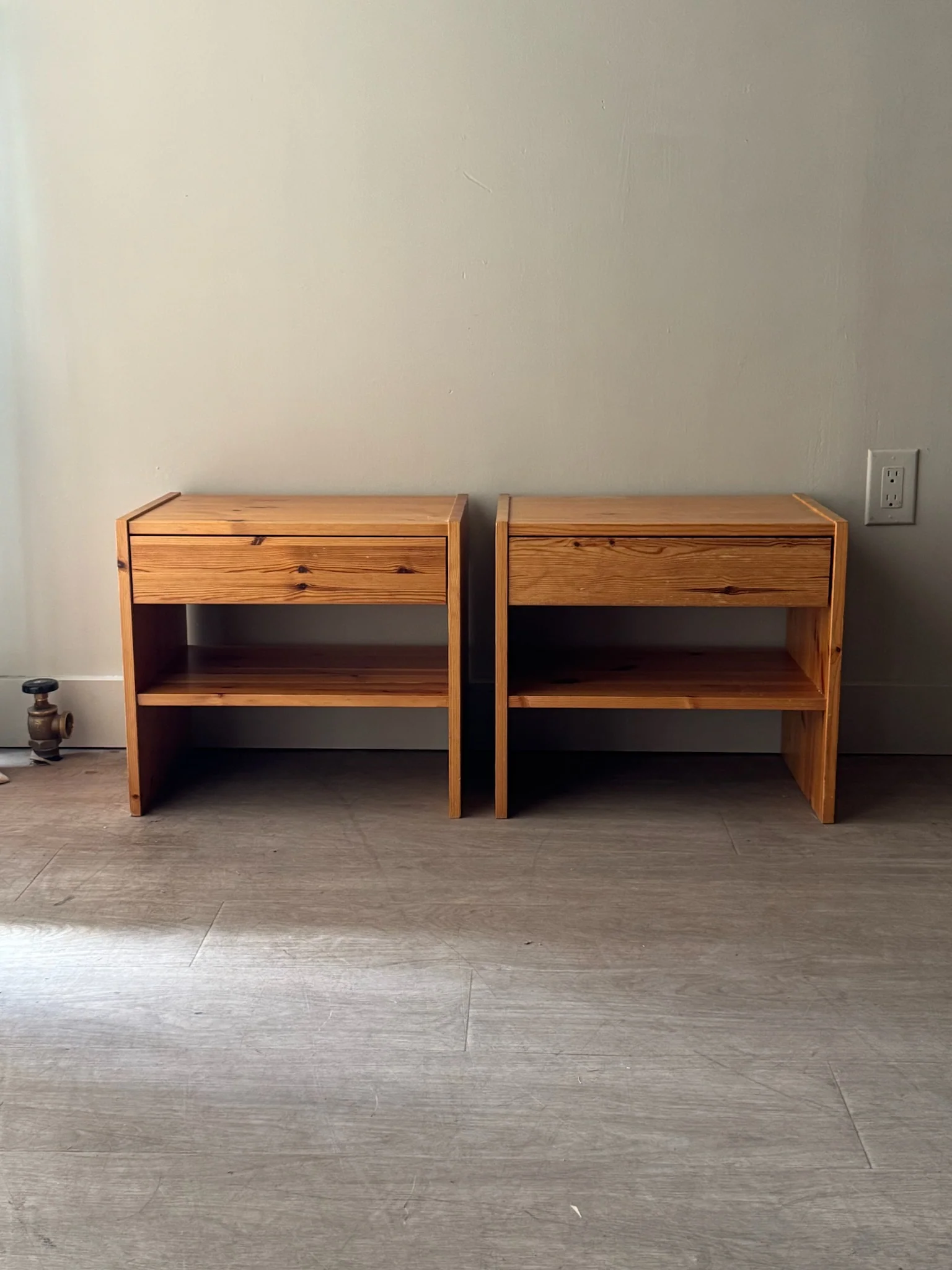 Swedish pine nightstands. Sold as a pair. - Image 2