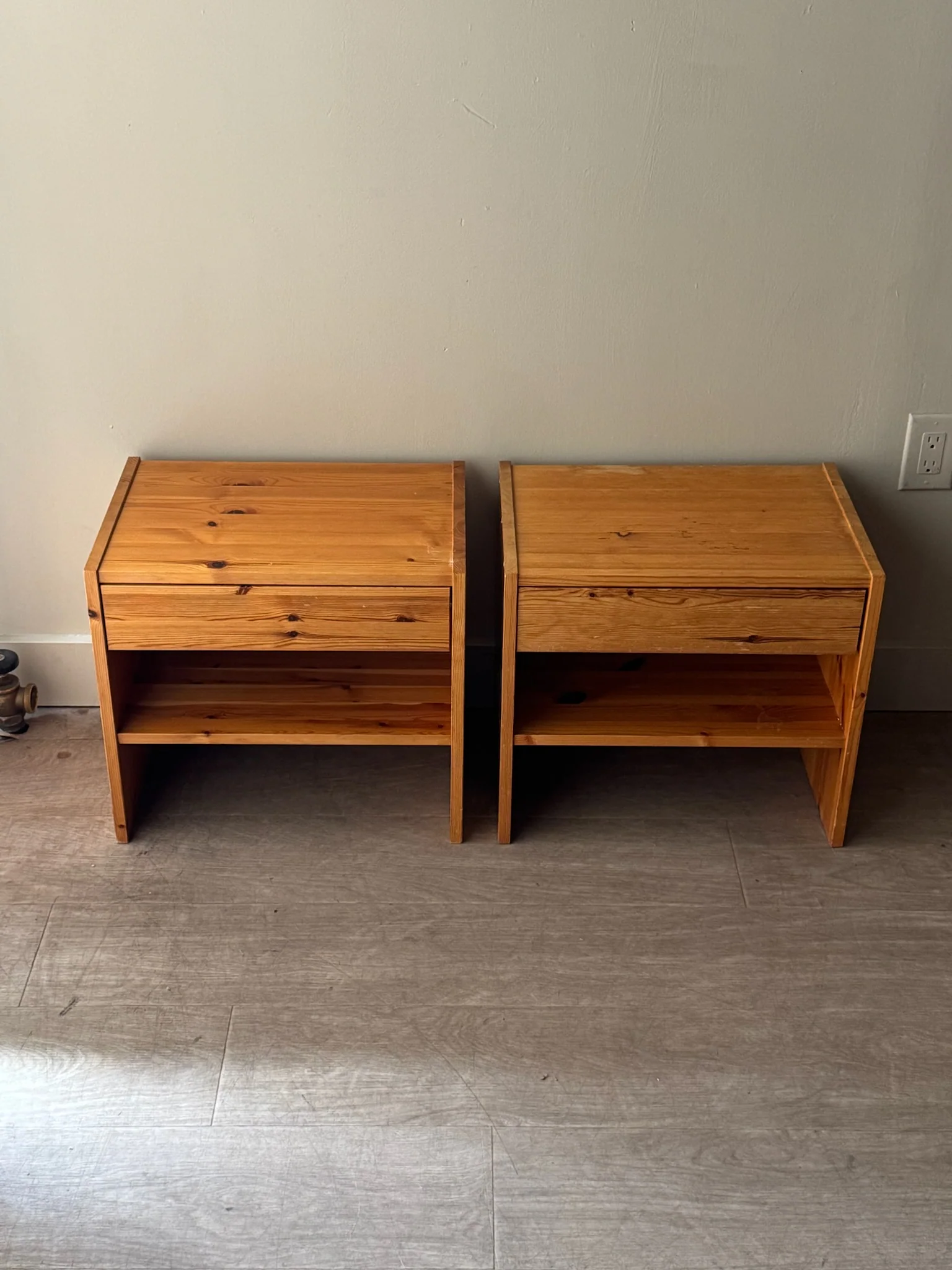 Swedish pine nightstands. Sold as a pair. - Image 3