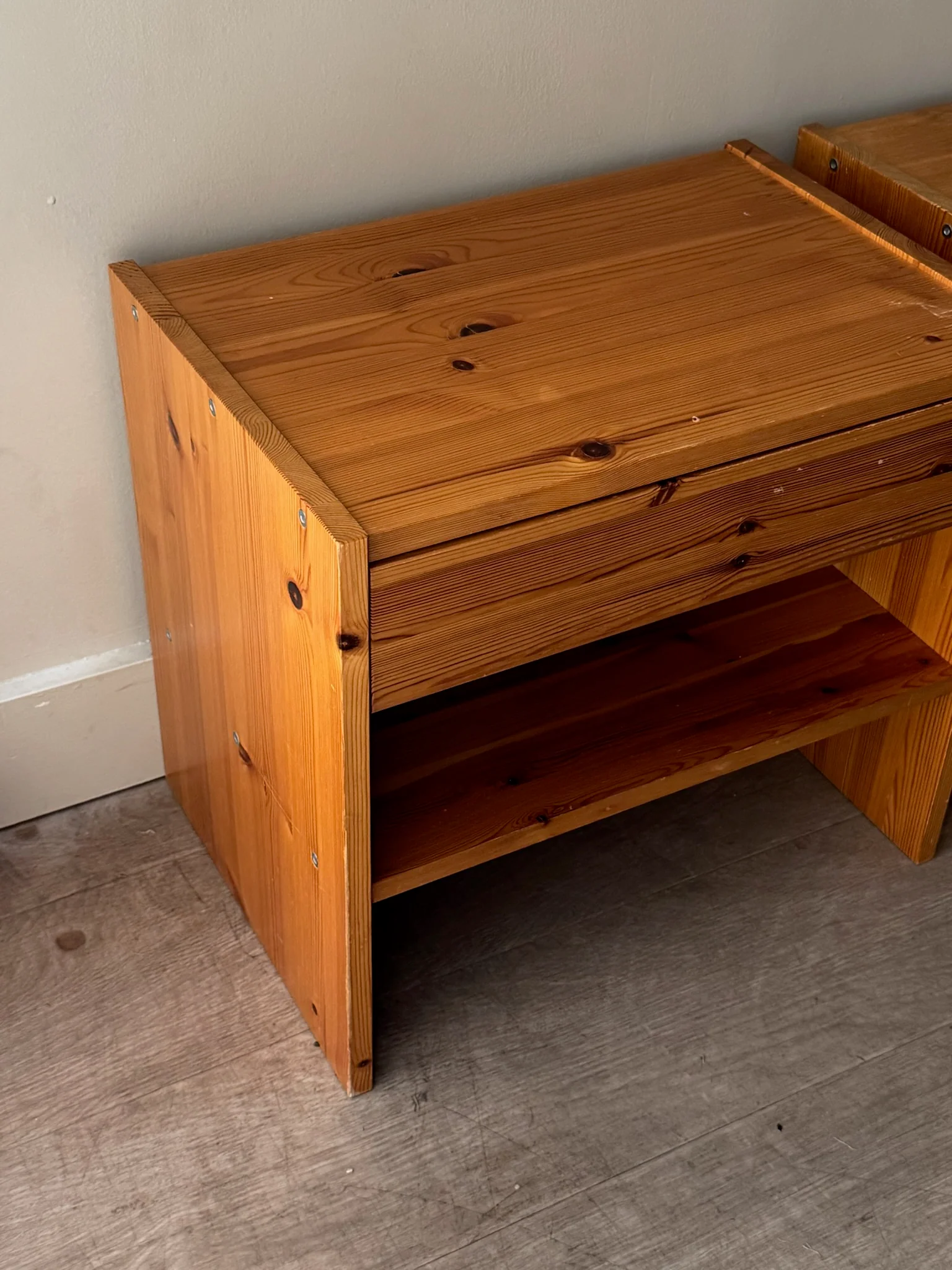 Swedish pine nightstands. Sold as a pair. - Image 4