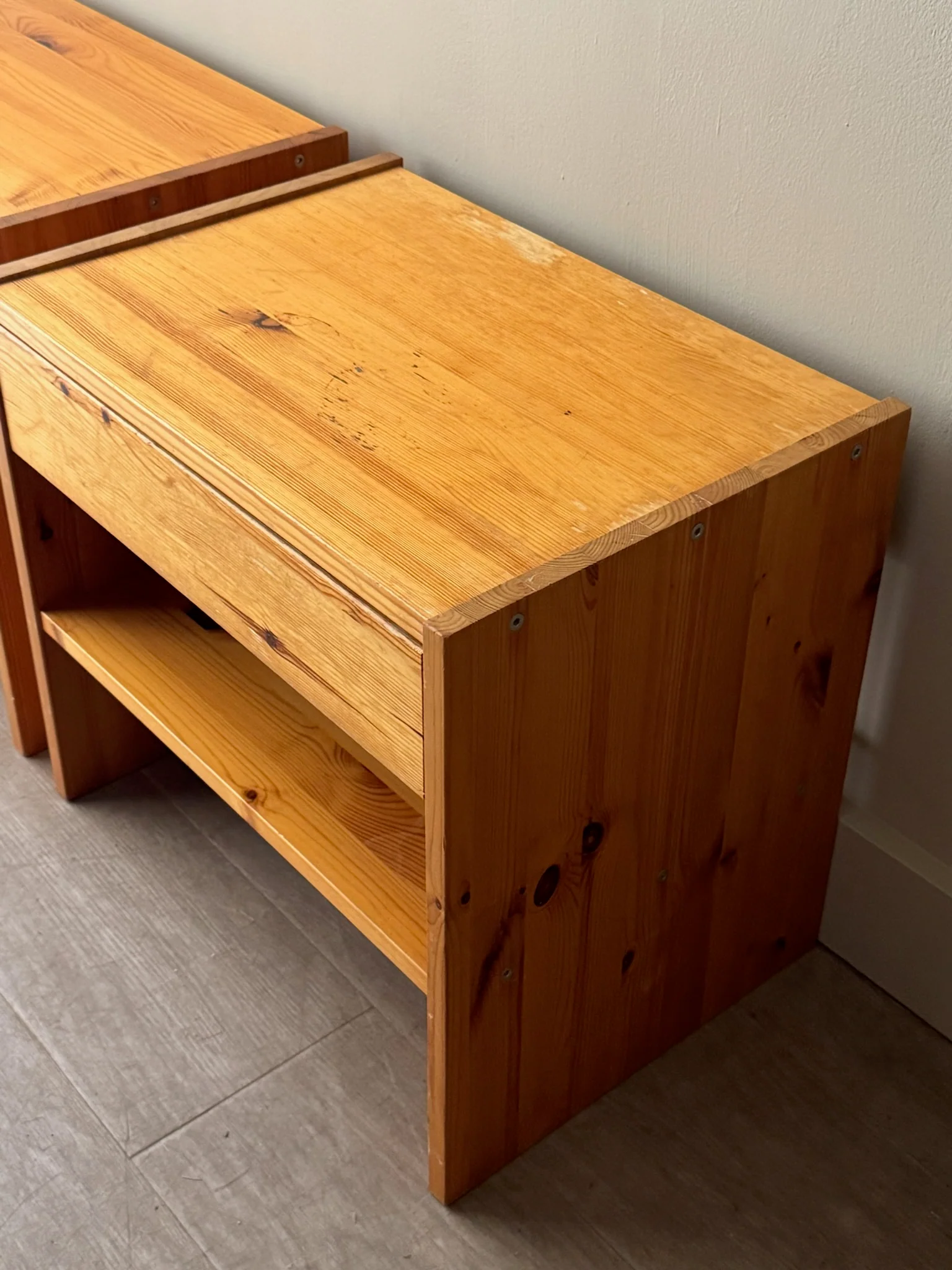 Swedish pine nightstands. Sold as a pair. - Image 5