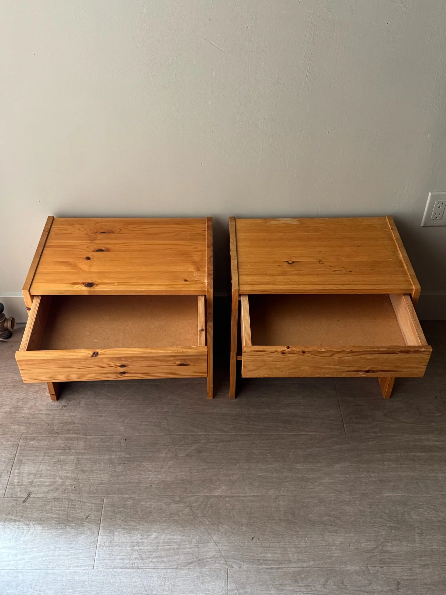 Swedish pine nightstands. Sold as a pair. - Image 6