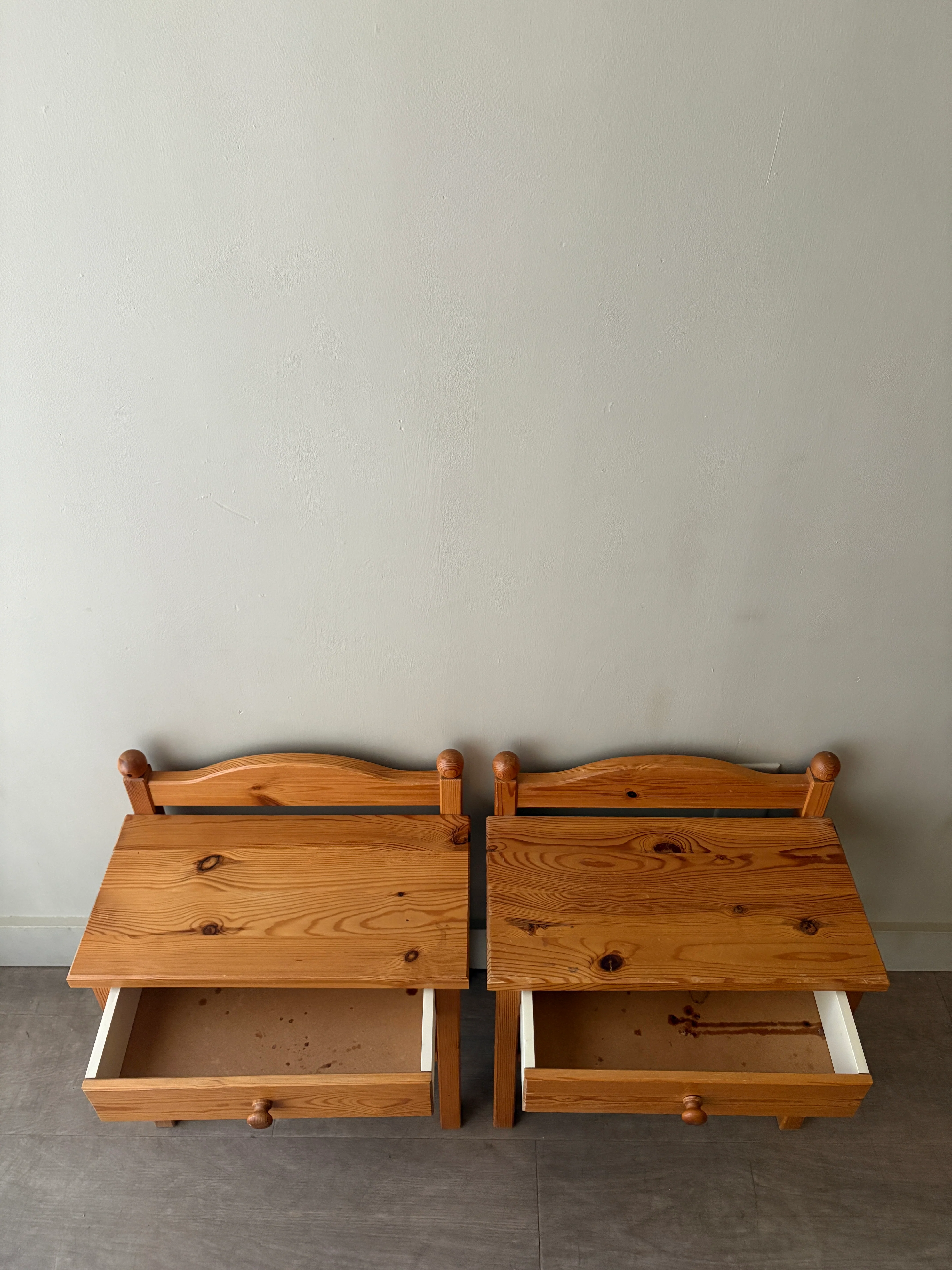 Swedish pine nightstands. Sold as a pair. - Image 5
