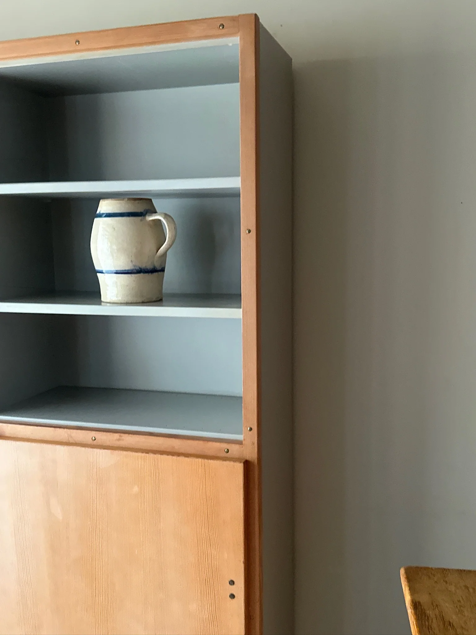 Swedish pine secretary bookcase cabinet - Image 6