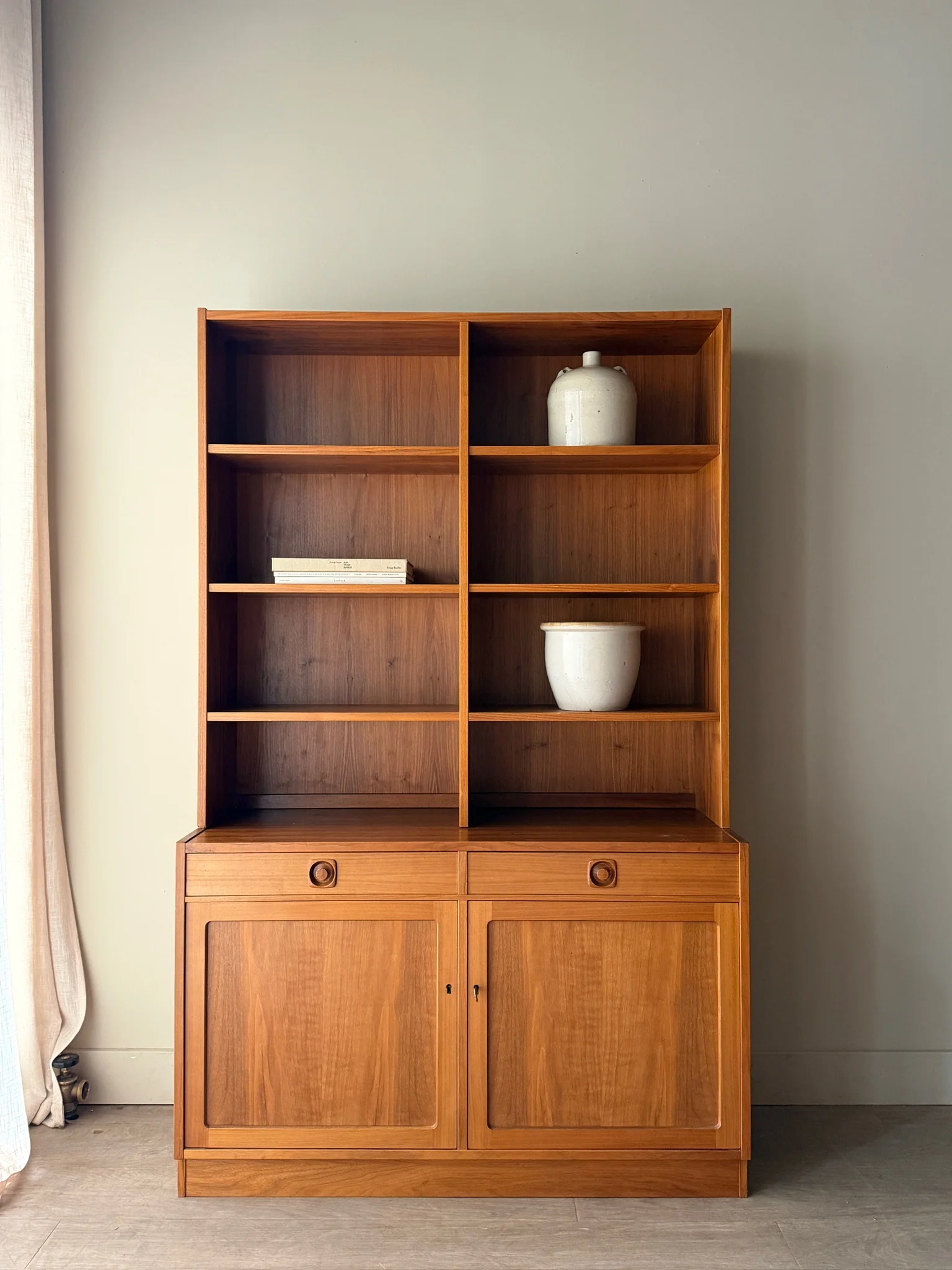 Swedish teak two piece hutch