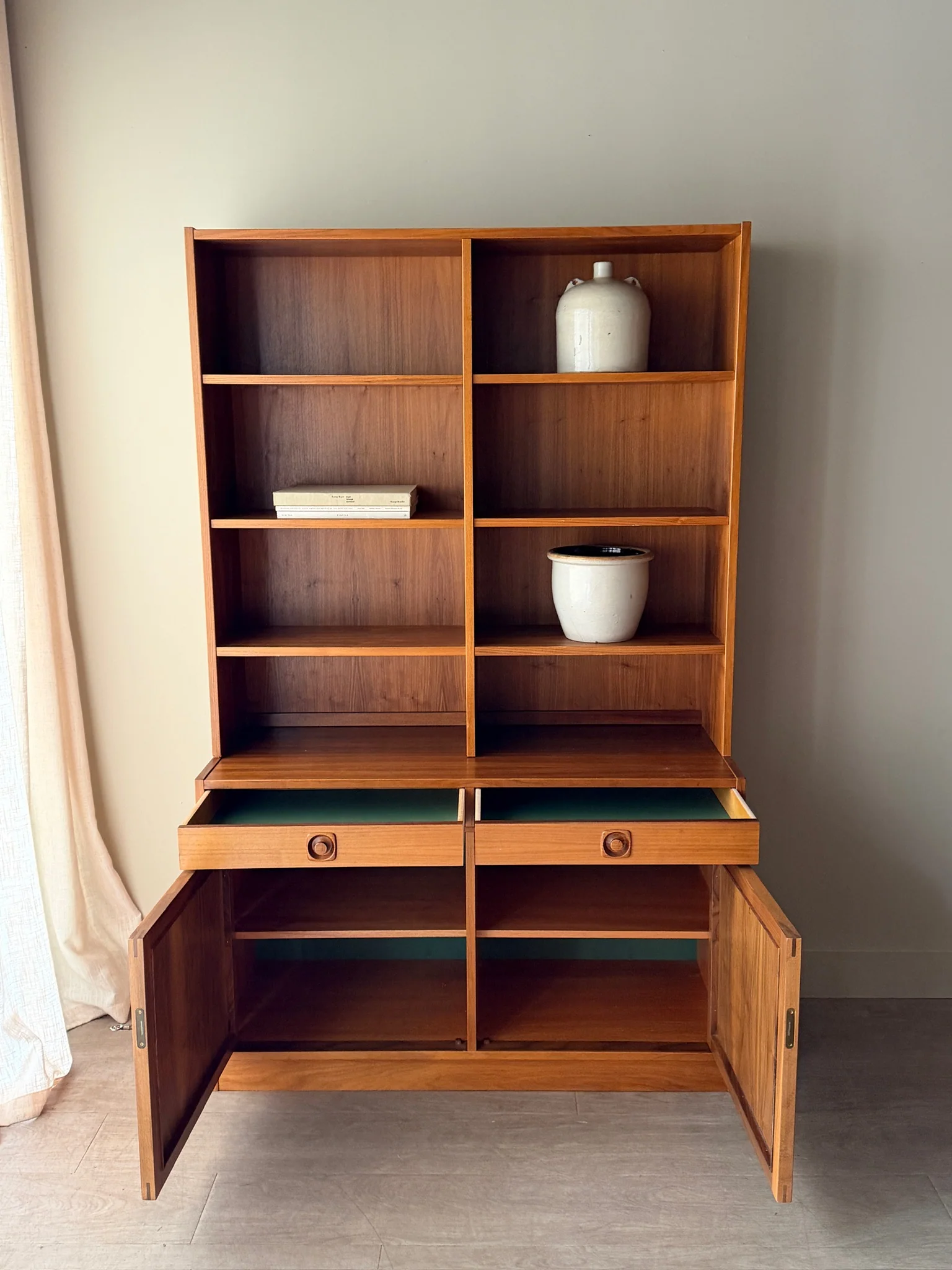 Swedish teak two piece hutch - Image 4