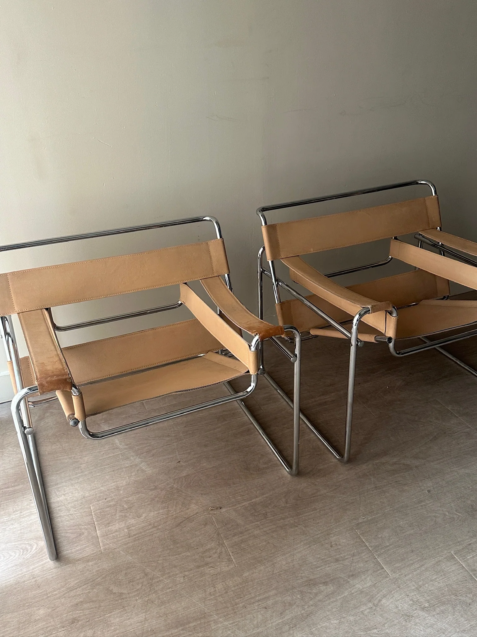 Tan Wassily chairs. Sold individually. - Image 2