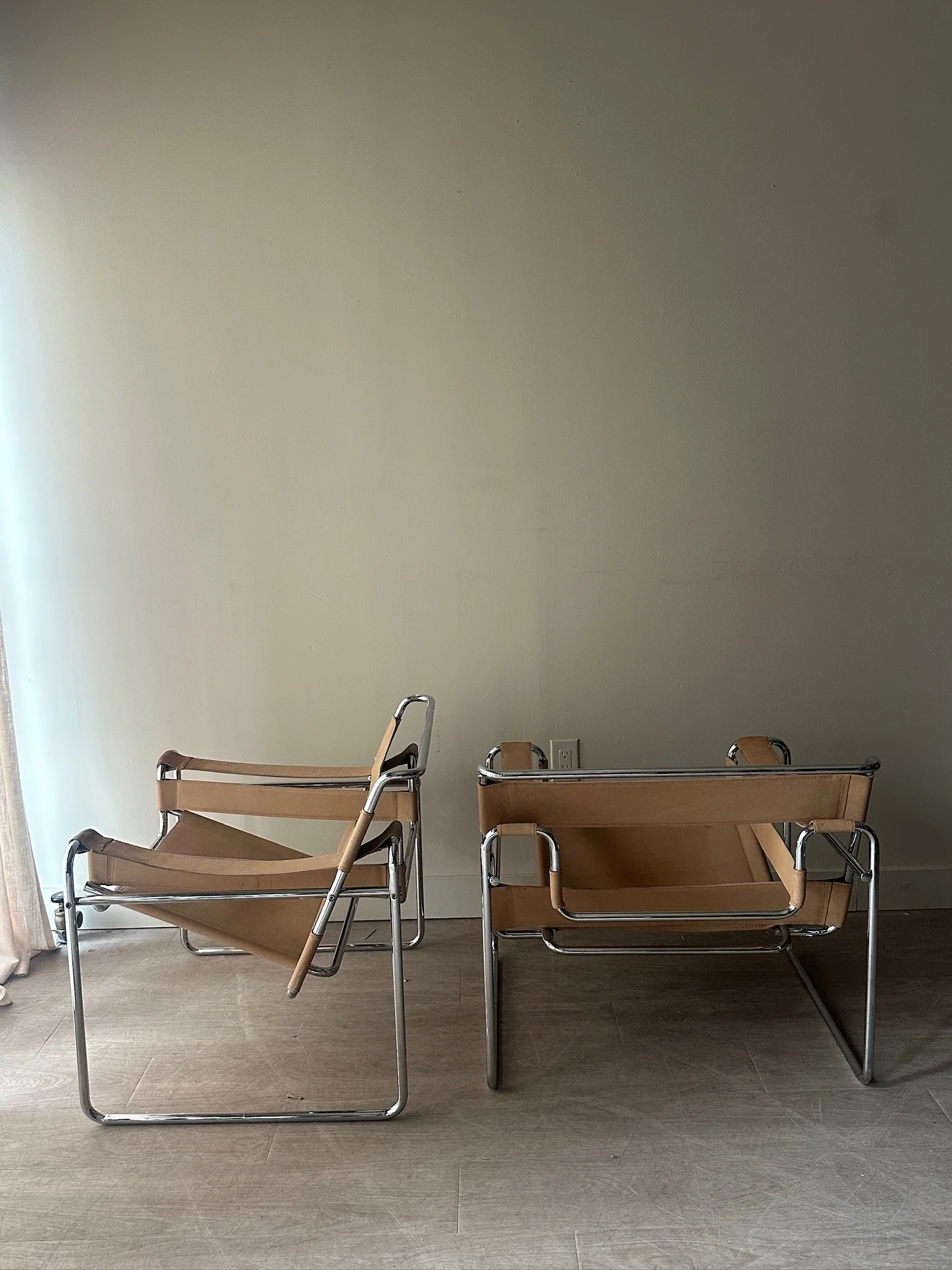 Tan Wassily chairs. Sold individually. - Image 6