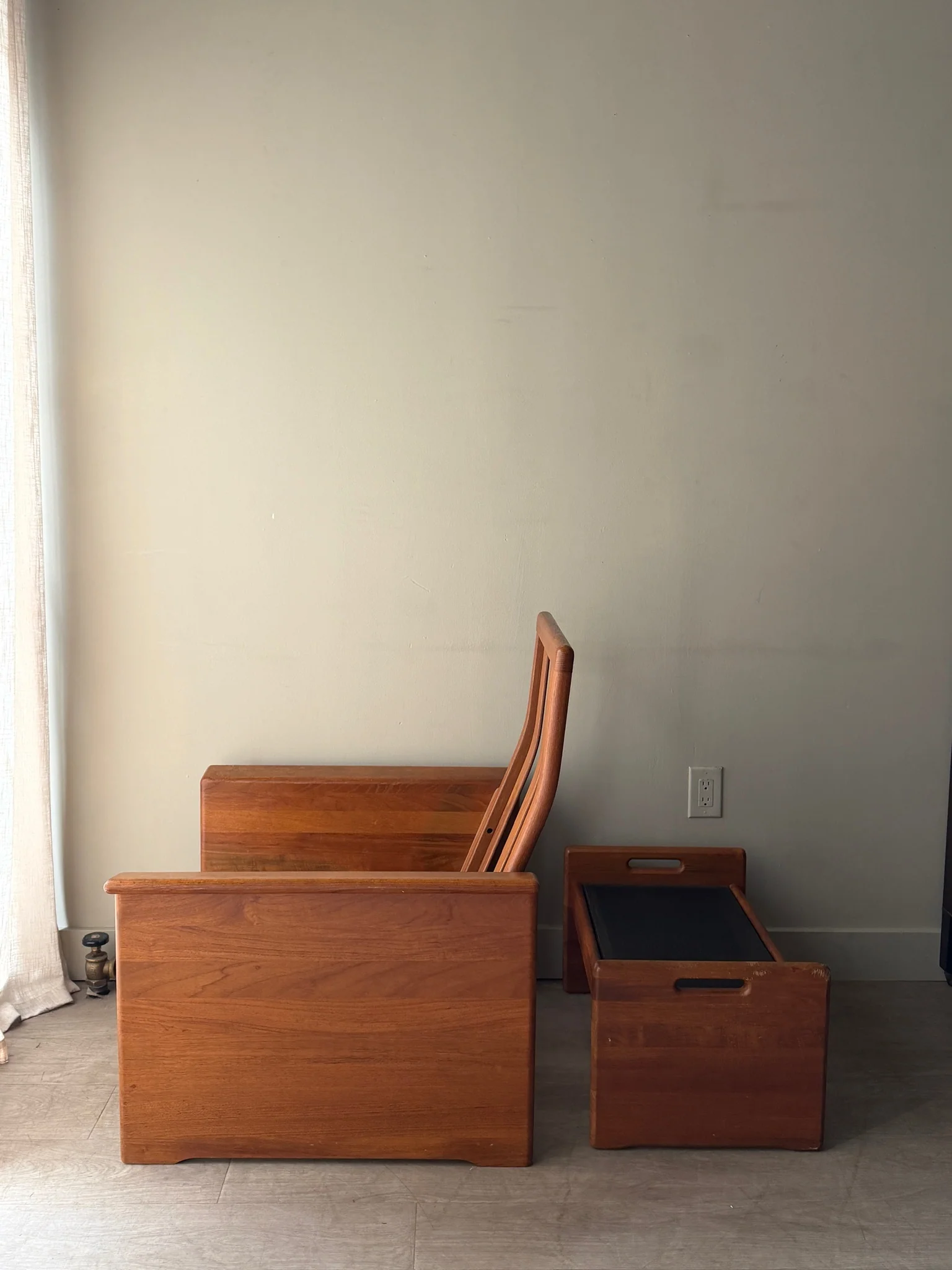 Tarm Stole Danish teak armchair and ottoman (frame only) - Image 3