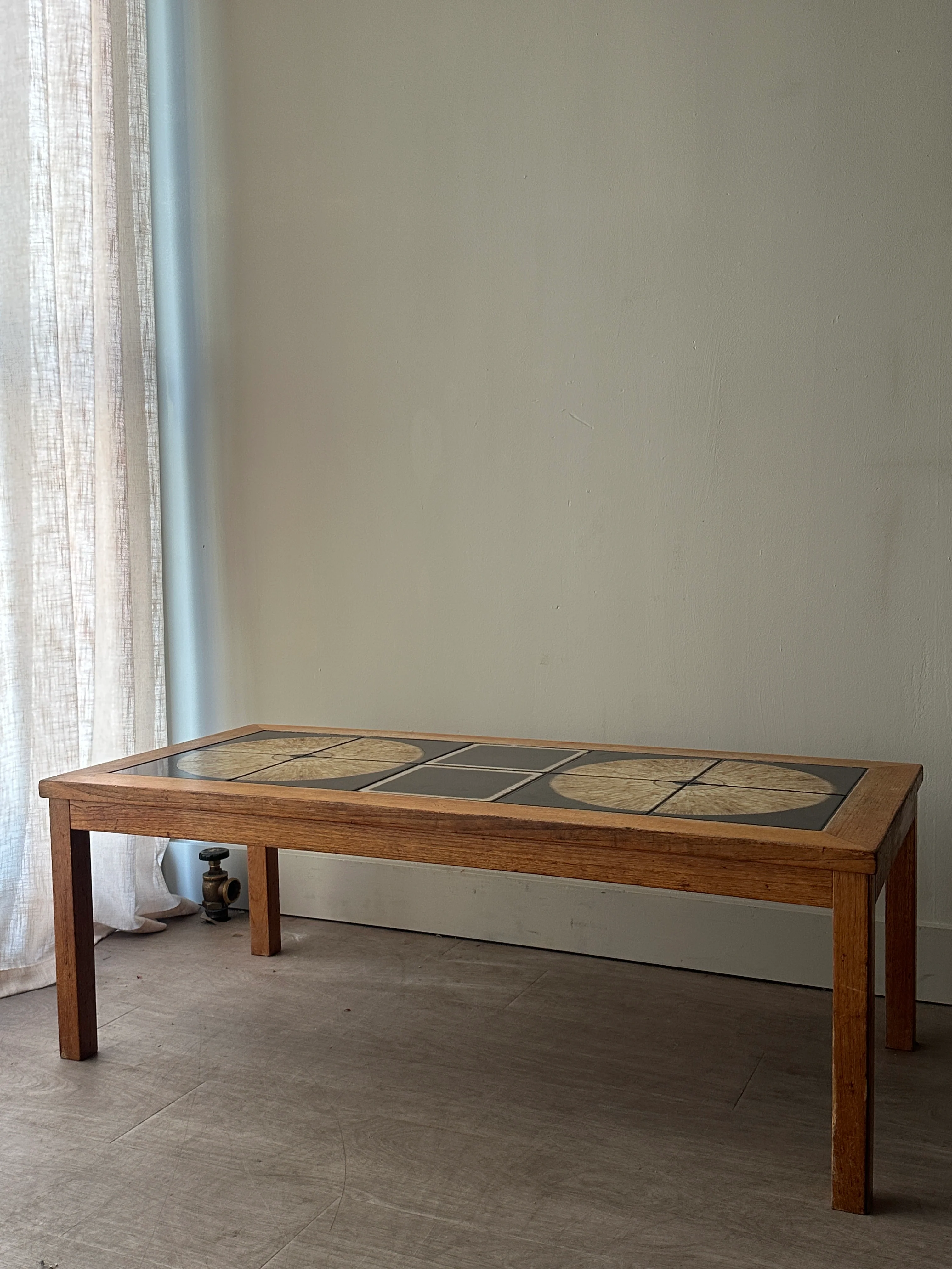Teak and tile inlay coffee table - Image 5