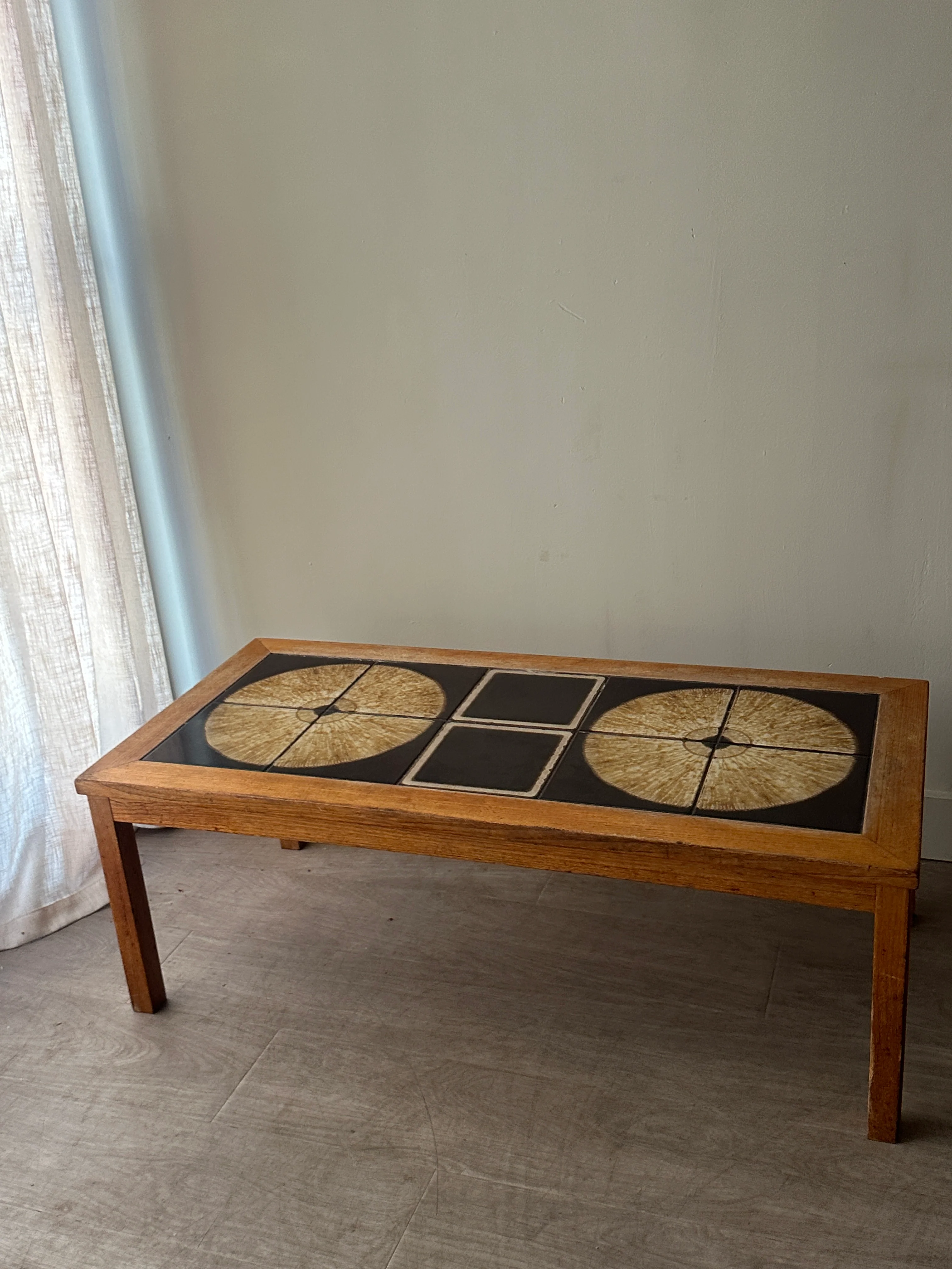 Teak and tile inlay coffee table - Image 6