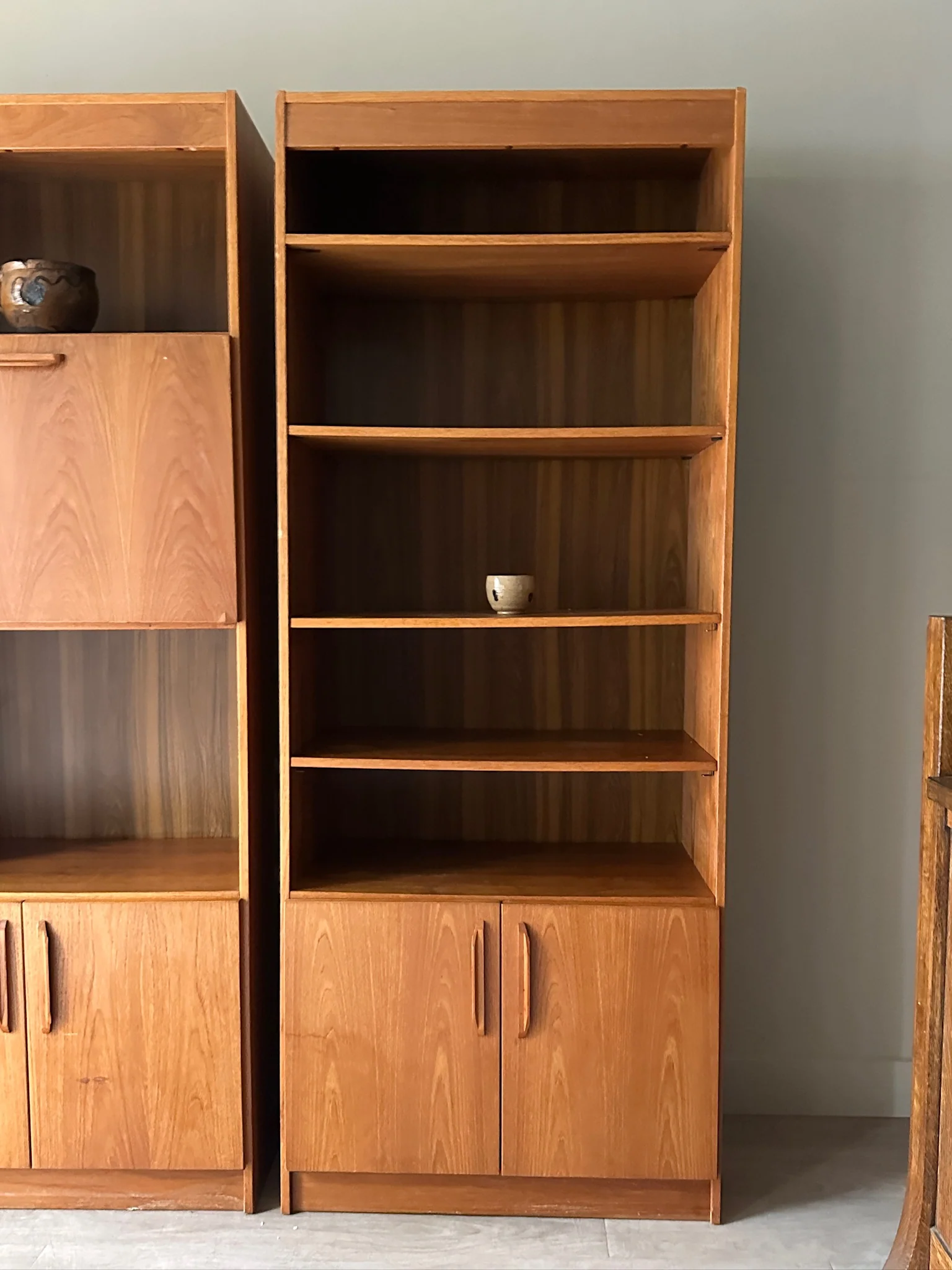 Danish Teak Bookshelf with Cabinet (right) - Image 2