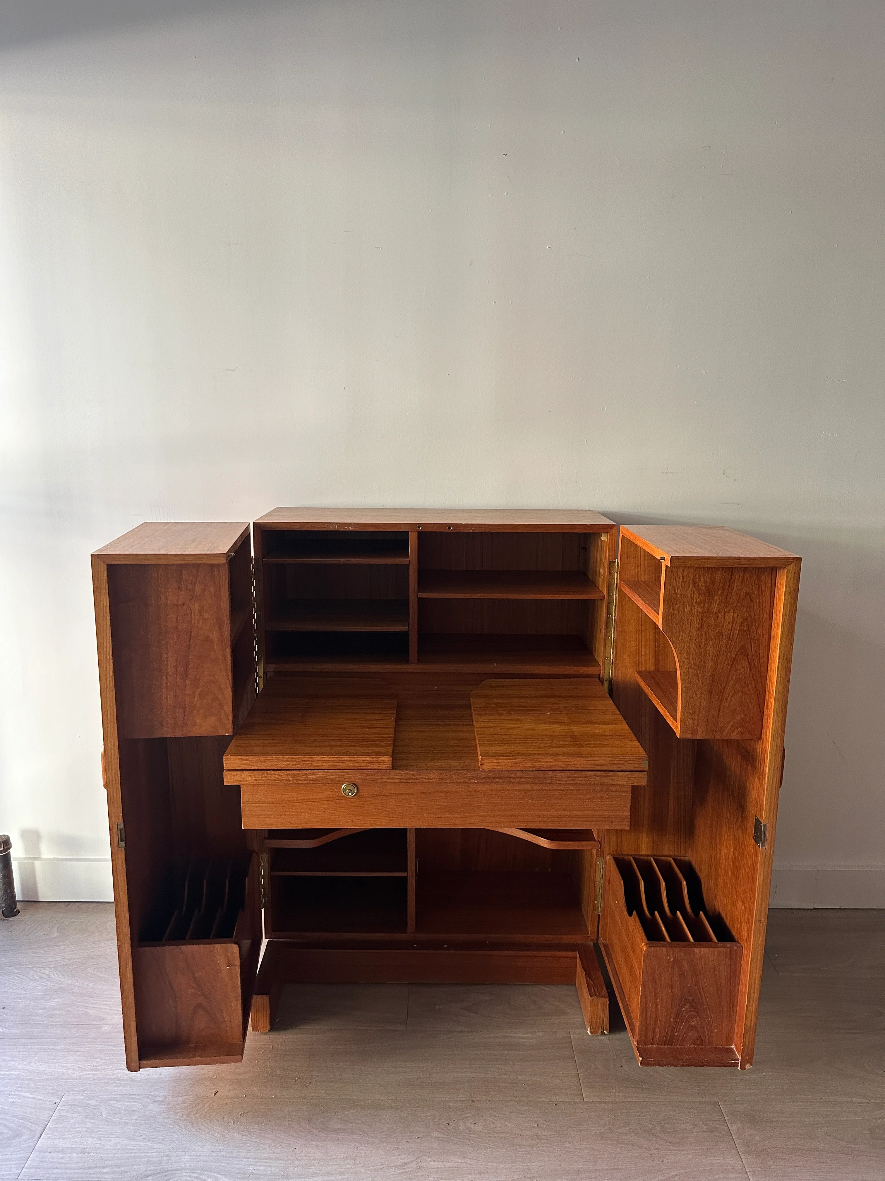 Teak tuck away desk - Image 6