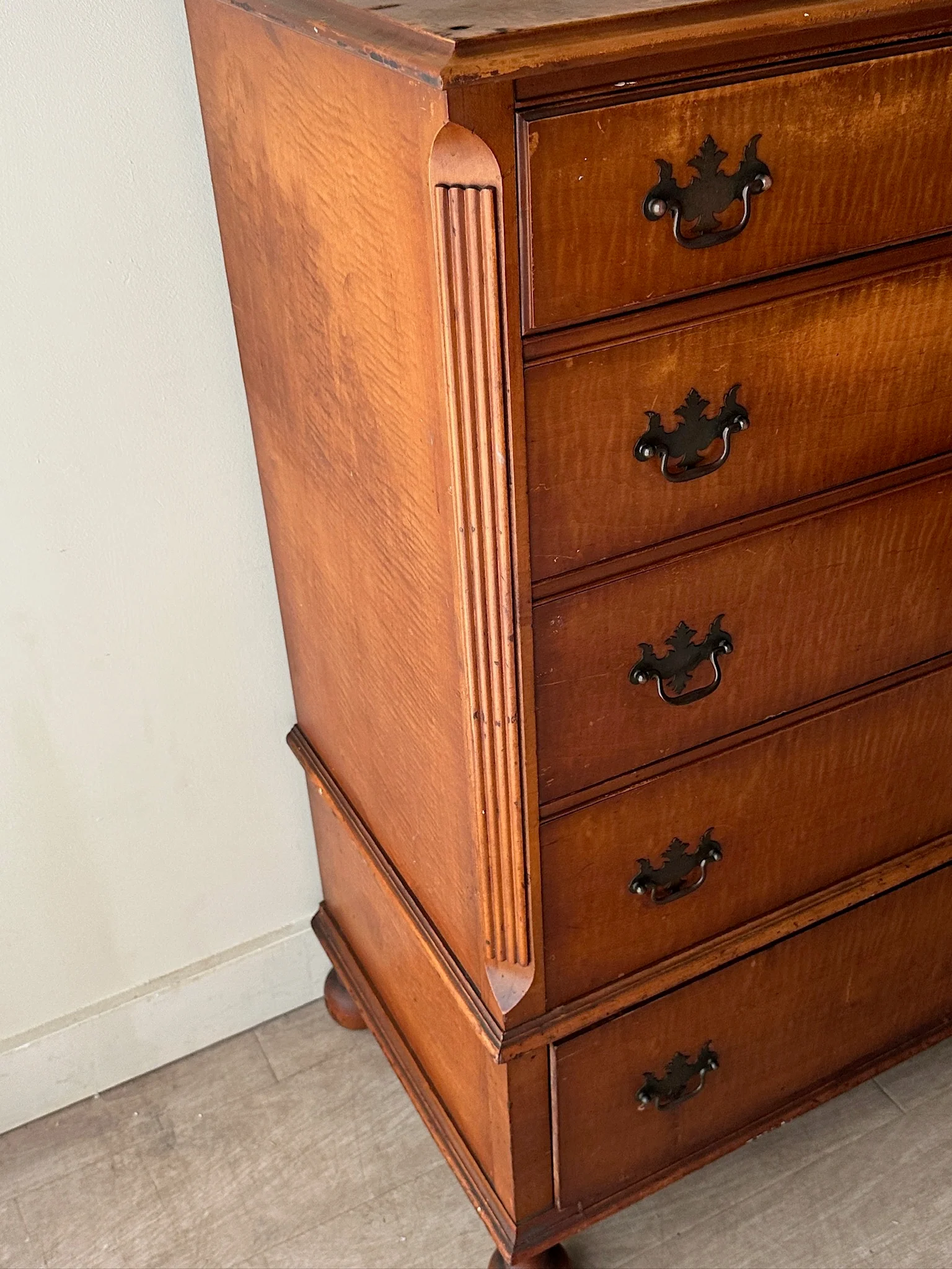 Tiger maple dresser - Image 3