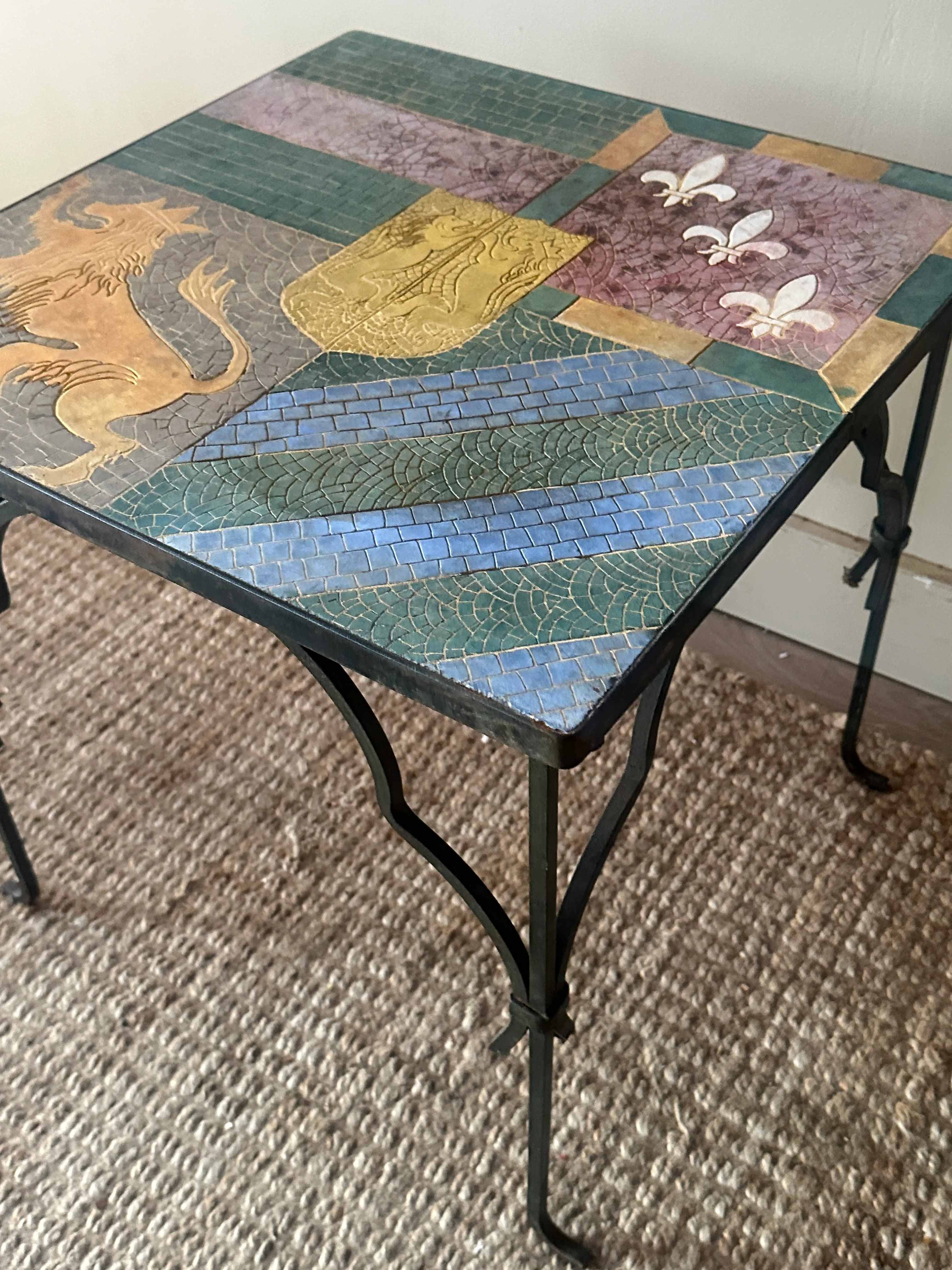Tile and wrought iron side table - Image 6