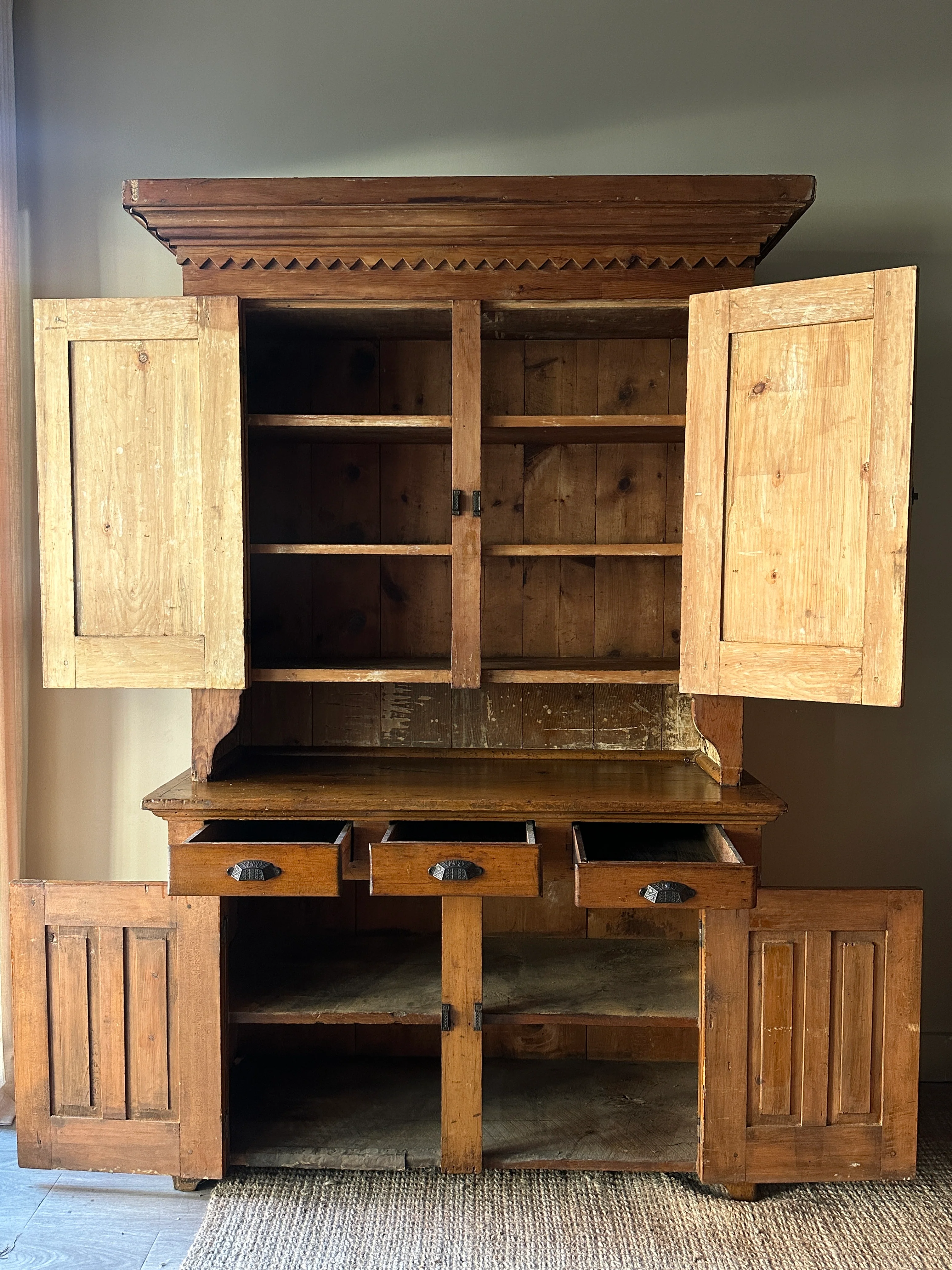 Two piece pine hutch - Image 4