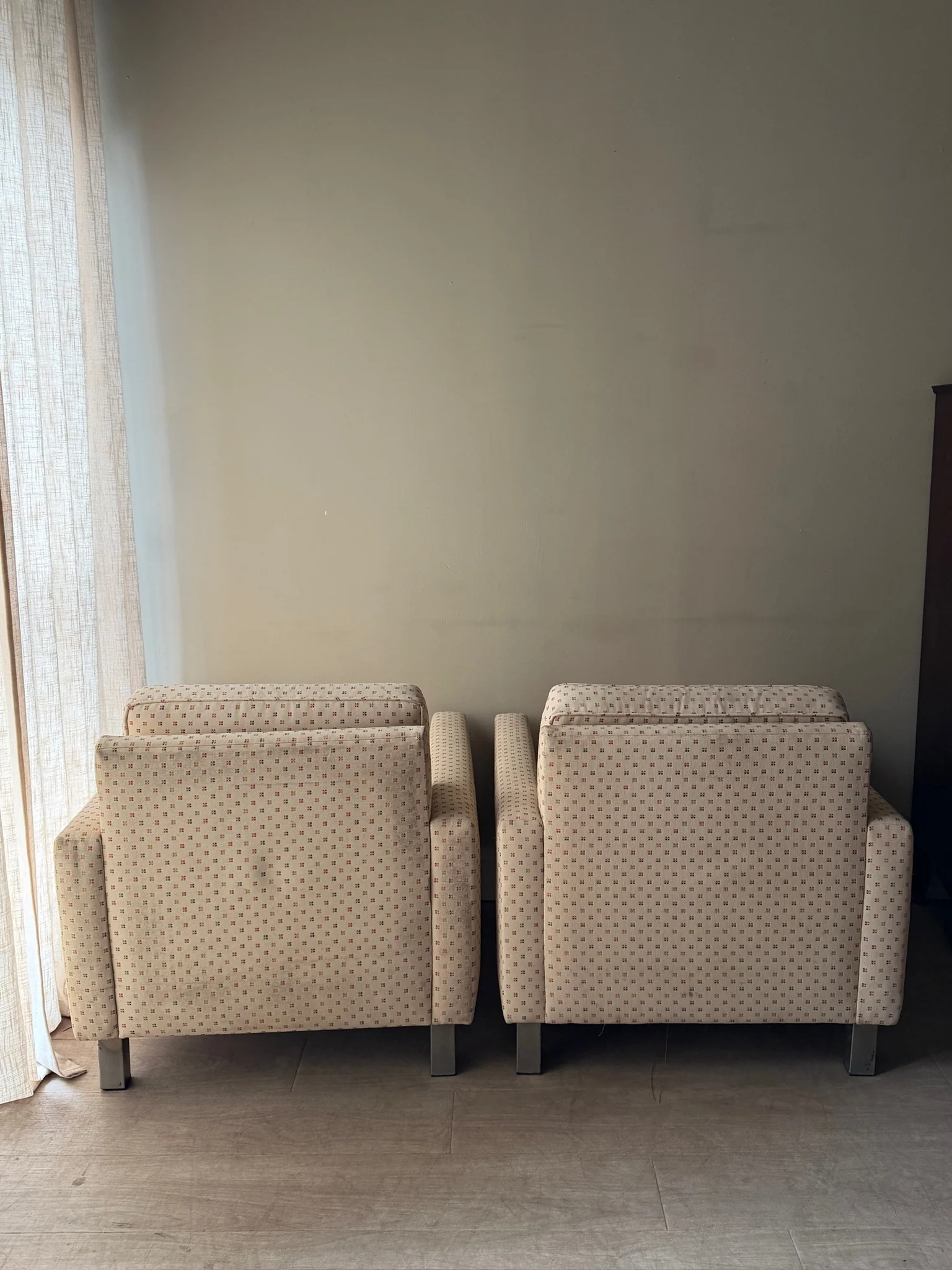 Upholstered chrome armchairs. Right. - Image 5