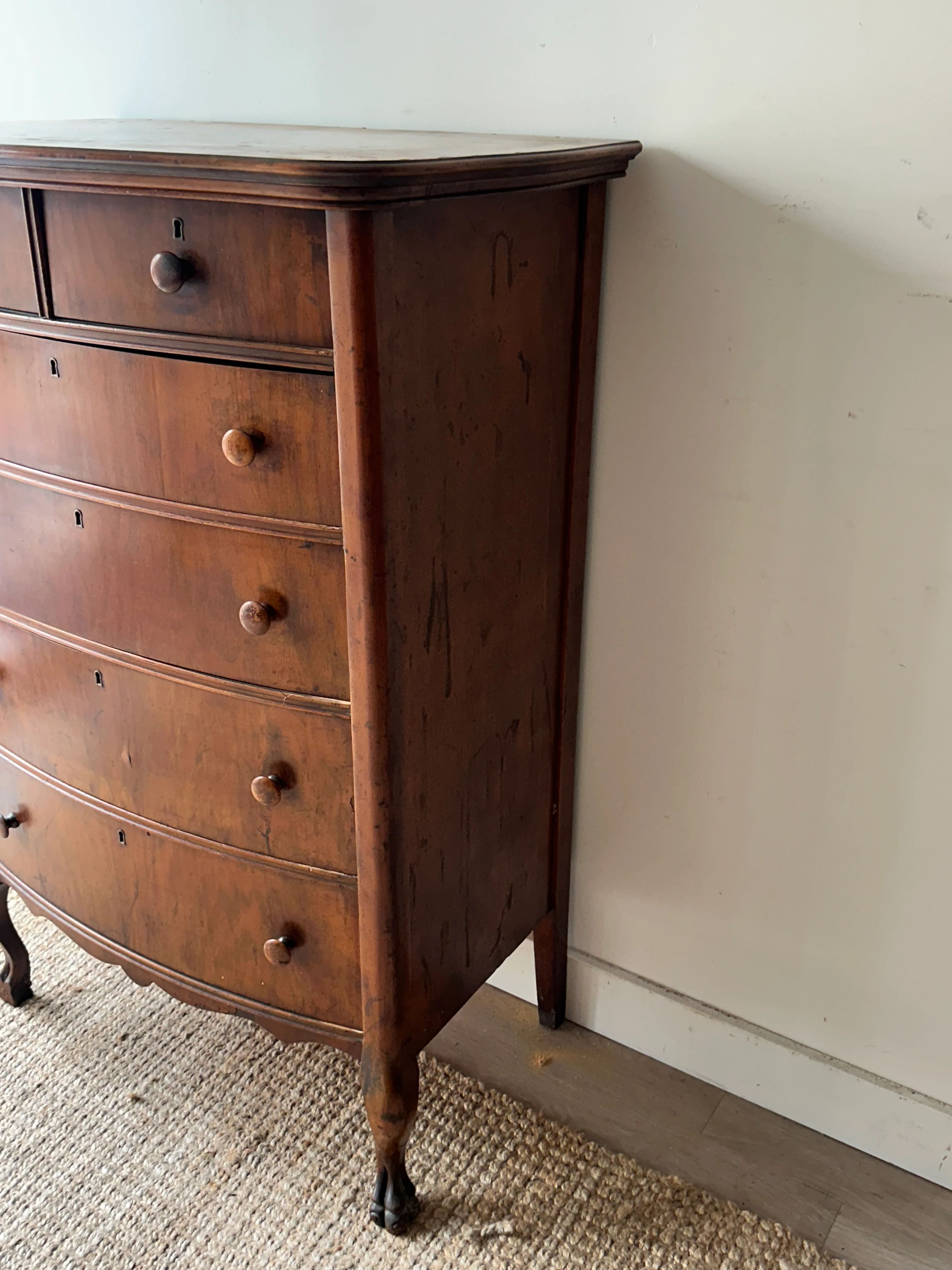 Victorian bow front dresser - Image 6