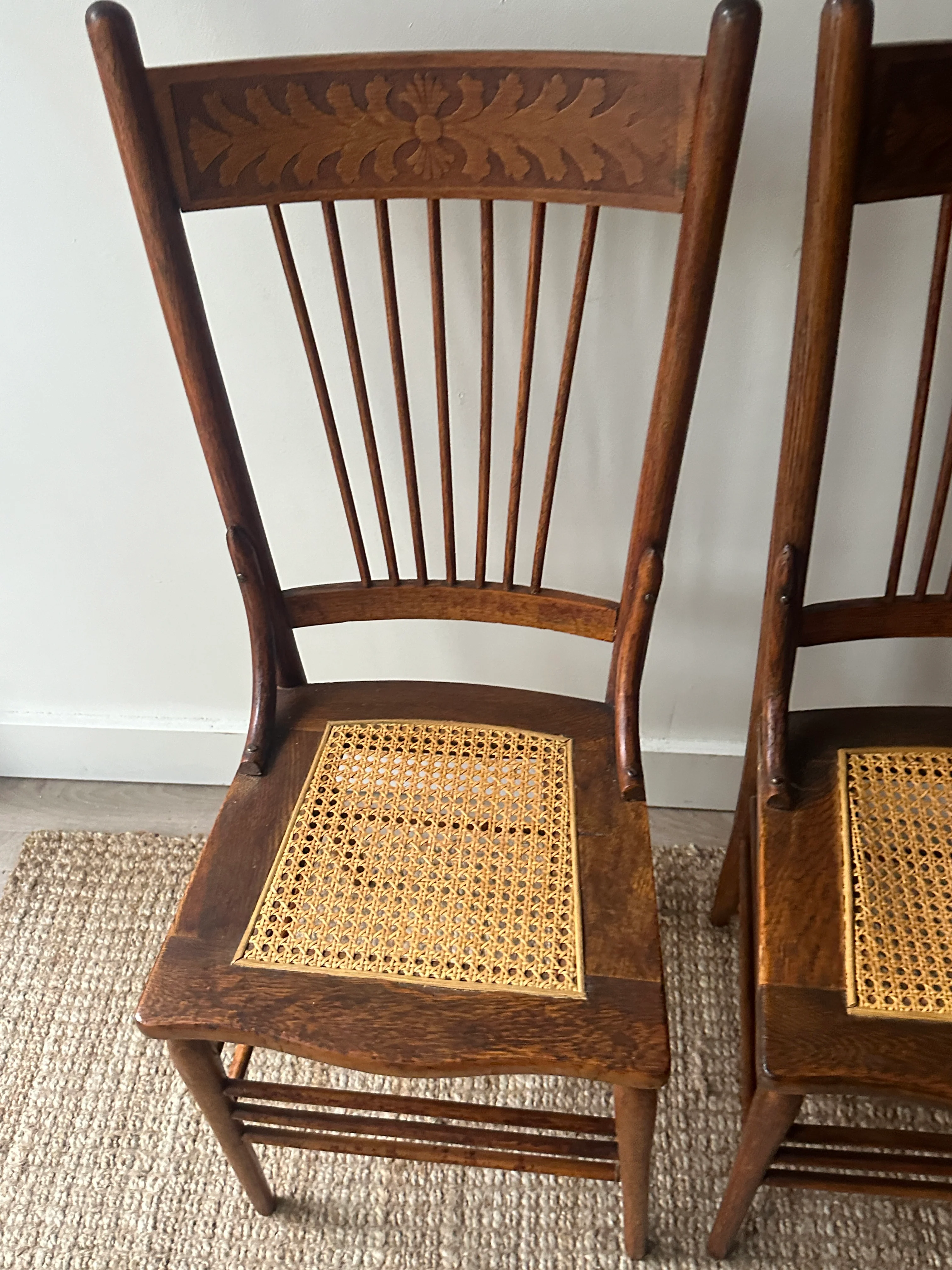Victorian cane seat chairs. Sold individually. - Image 7