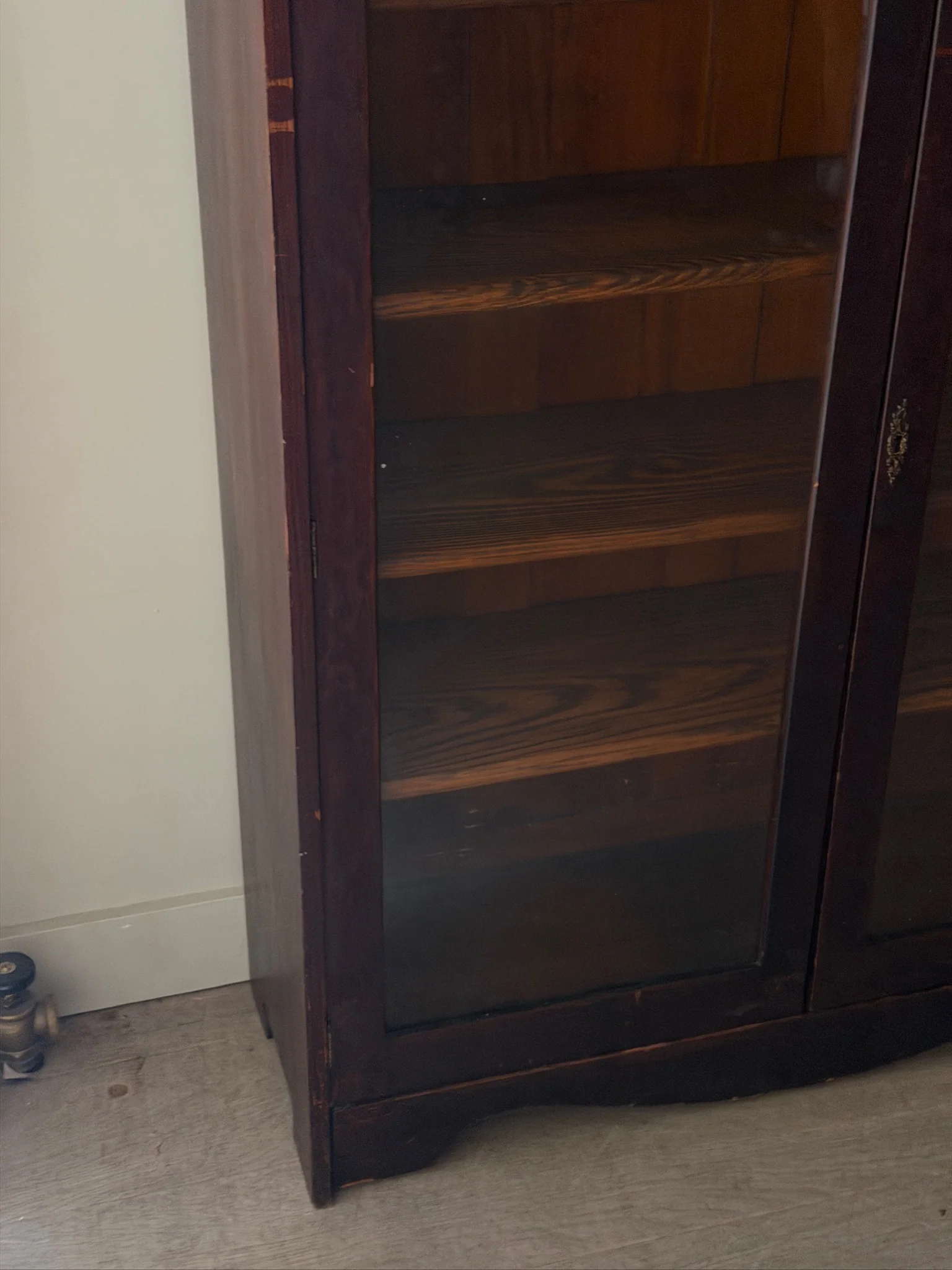 Victorian golden oak display cabinet - Image 4