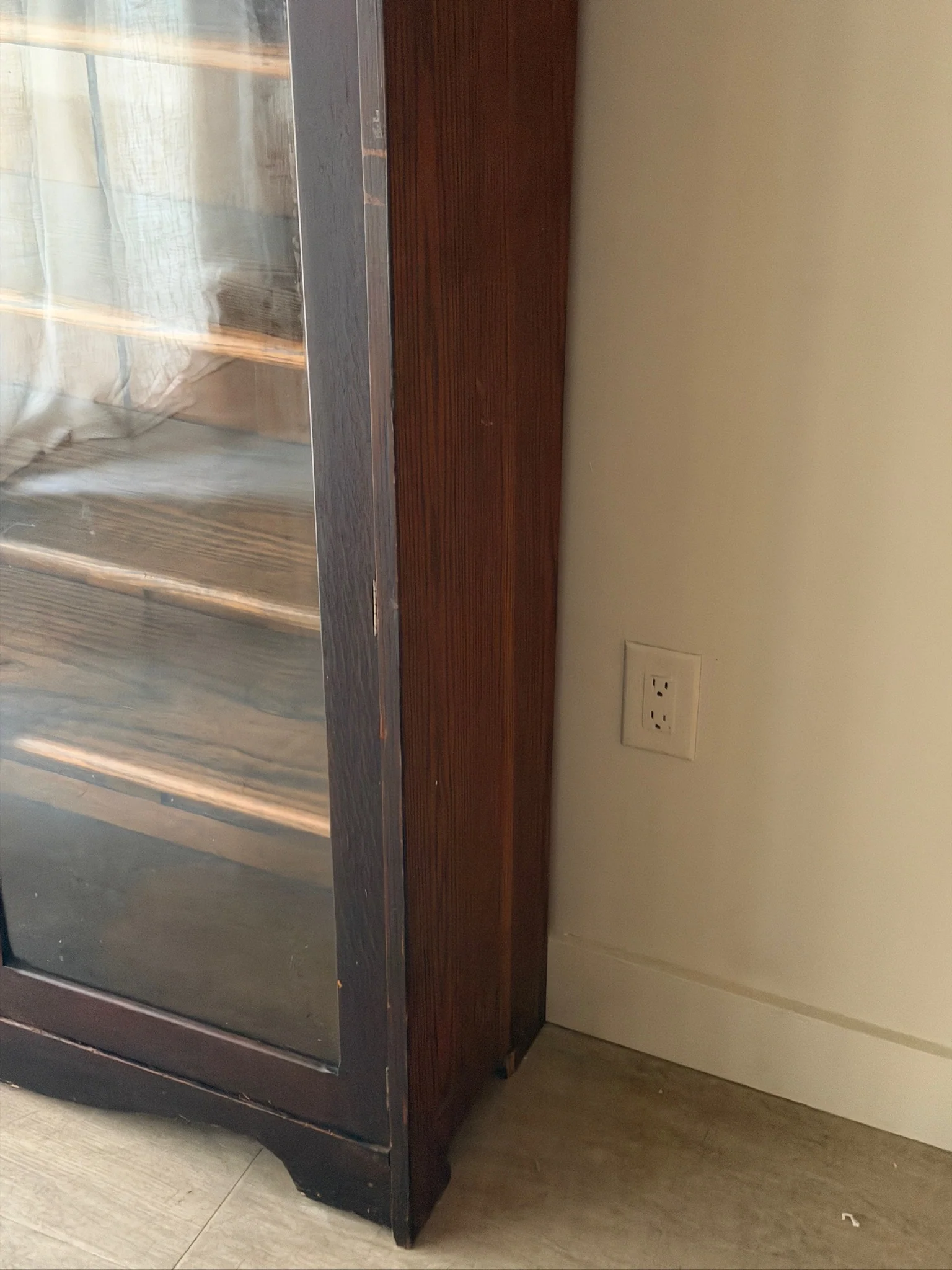 Victorian golden oak display cabinet - Image 6