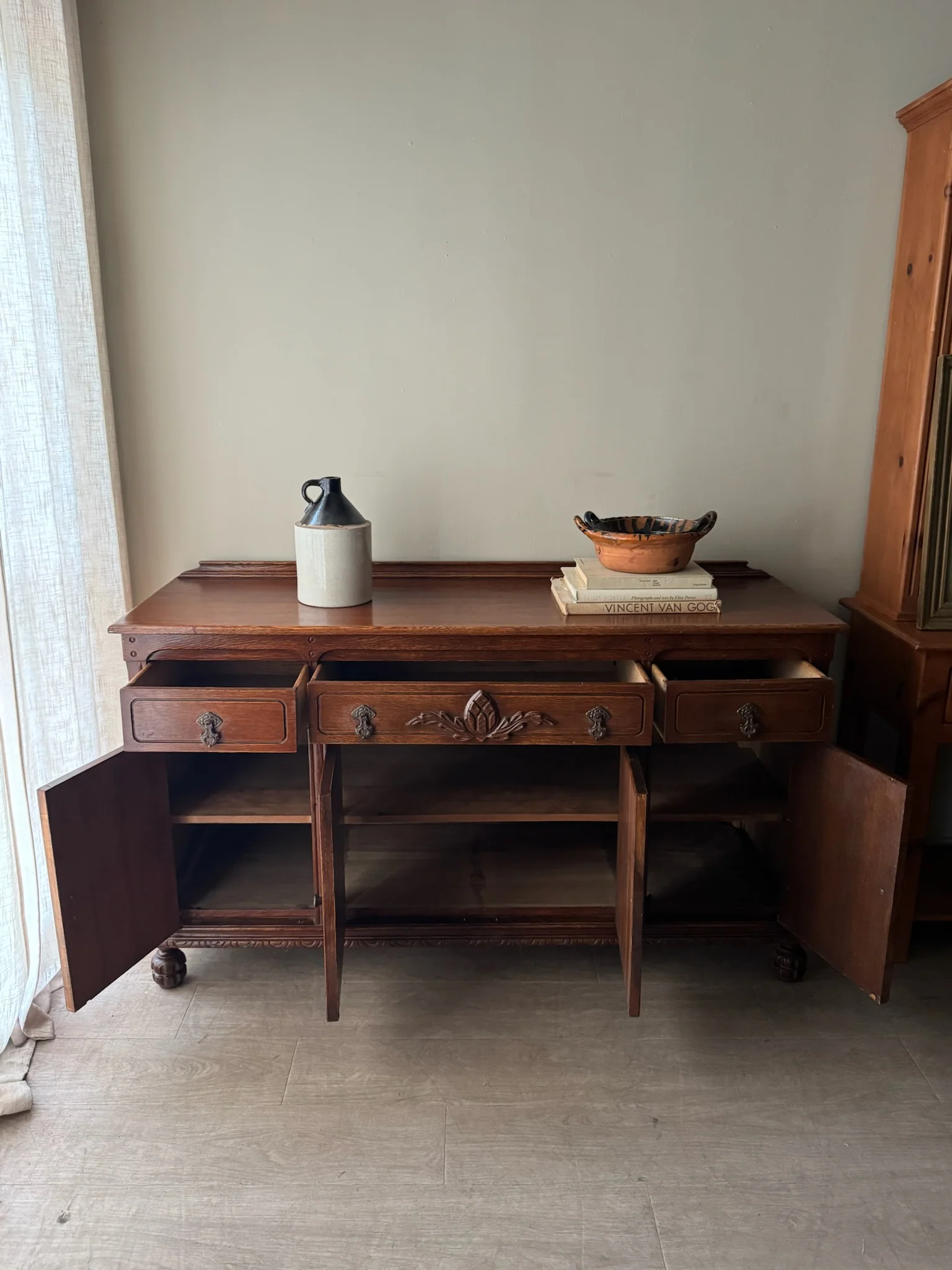 Victorian golden oak sideboard - Image 4