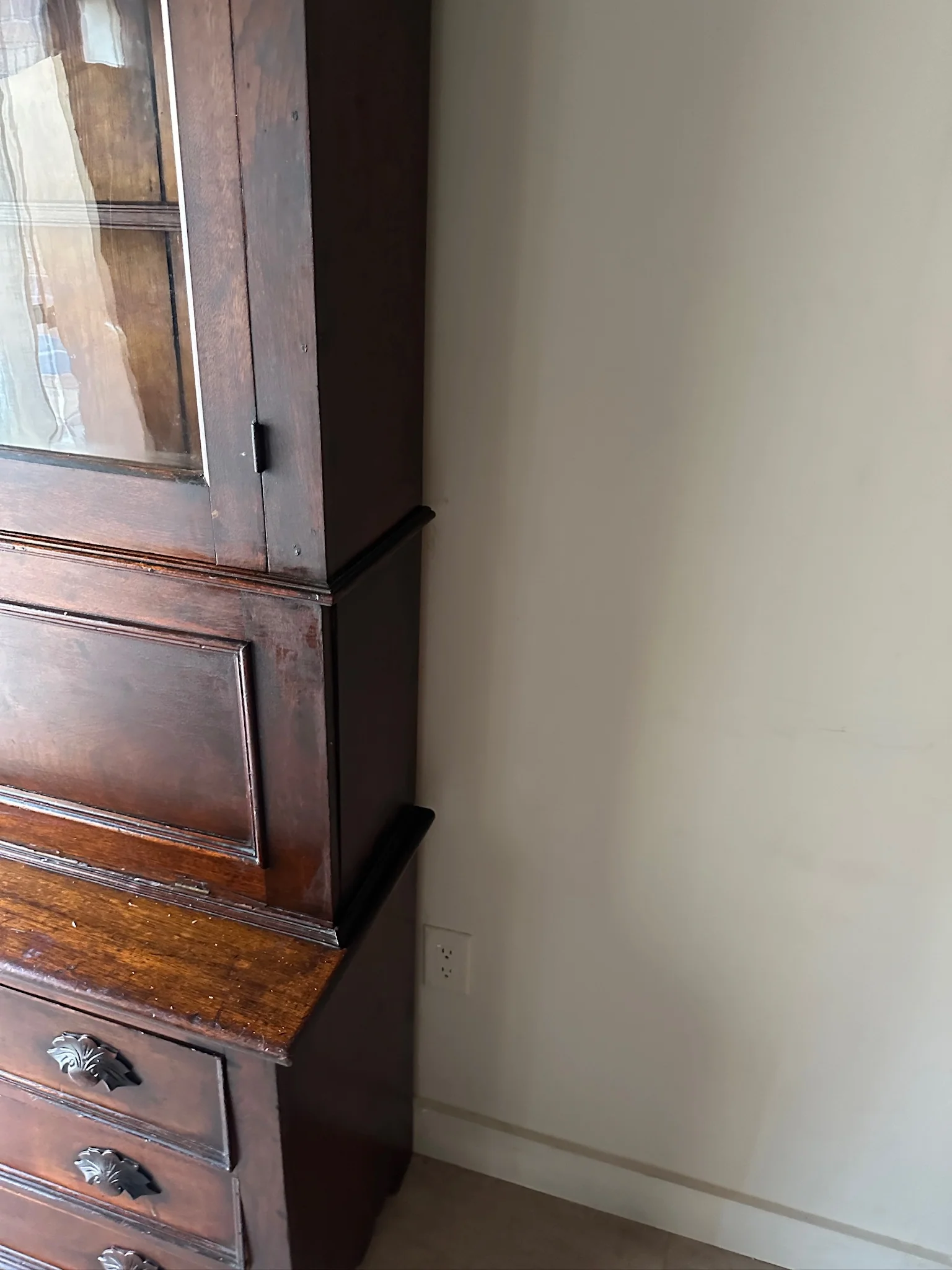 Victorian walnut secretary desk - Image 3