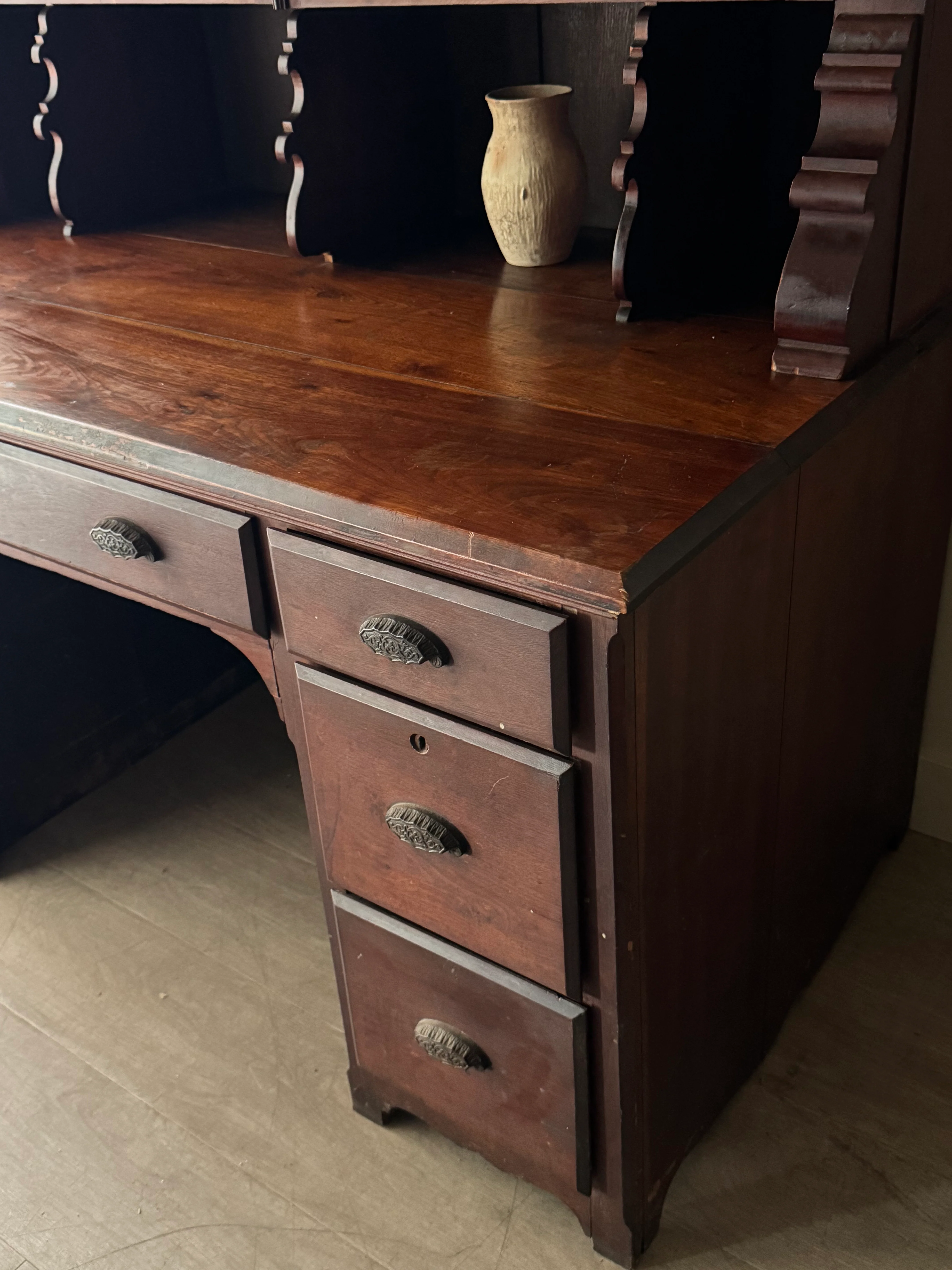 Victorian walnut two piece desk - Image 5