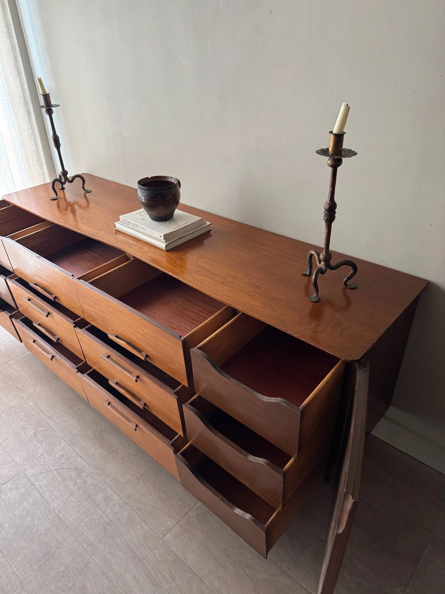 Walnut 12 drawer dresser - Image 6
