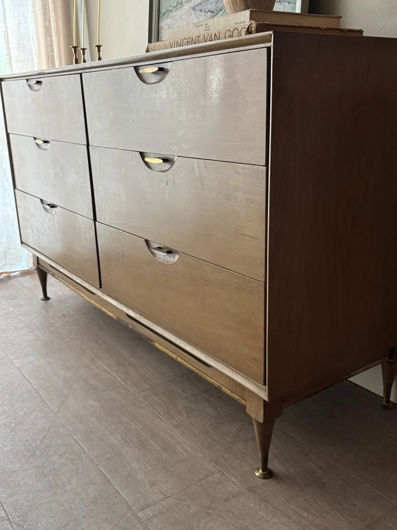 Walnut 6 drawer dresser - Image 5