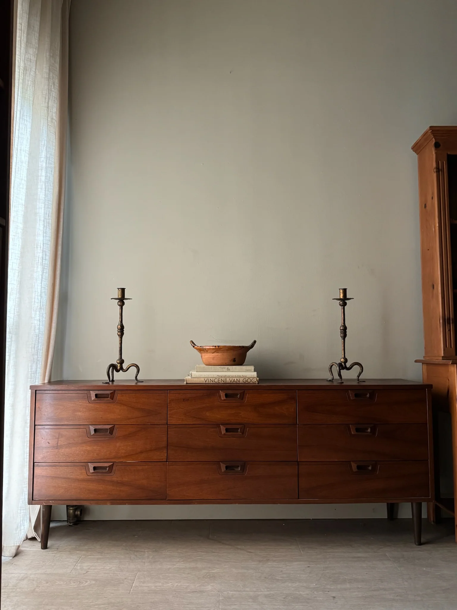 Walnut 9 drawer dresser