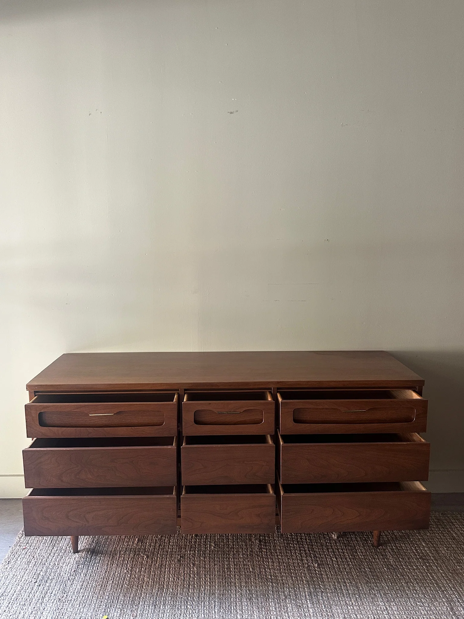Walnut 9 Drawer Dresser - Image 5