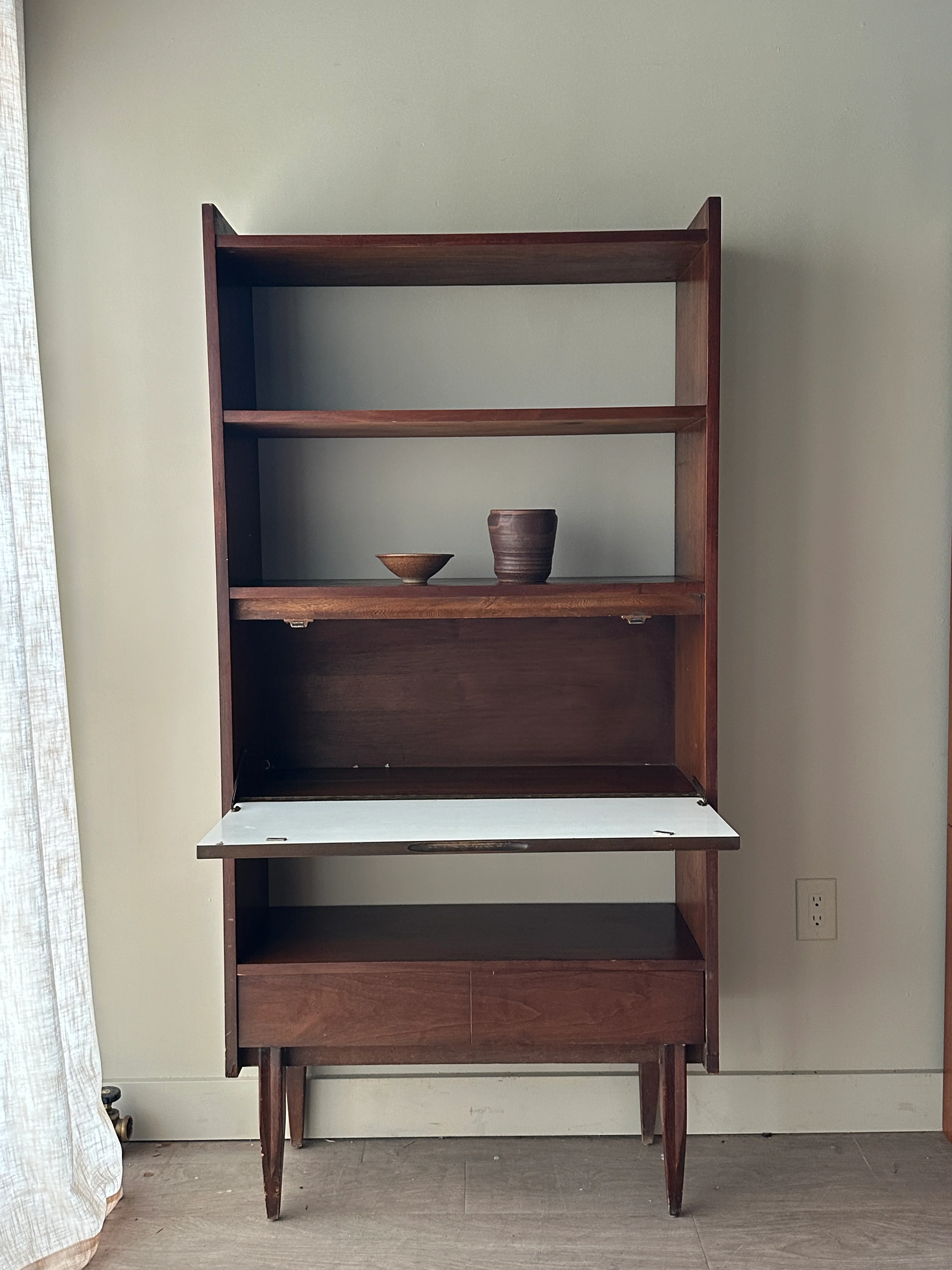 Walnut bar bookshelf - Image 4