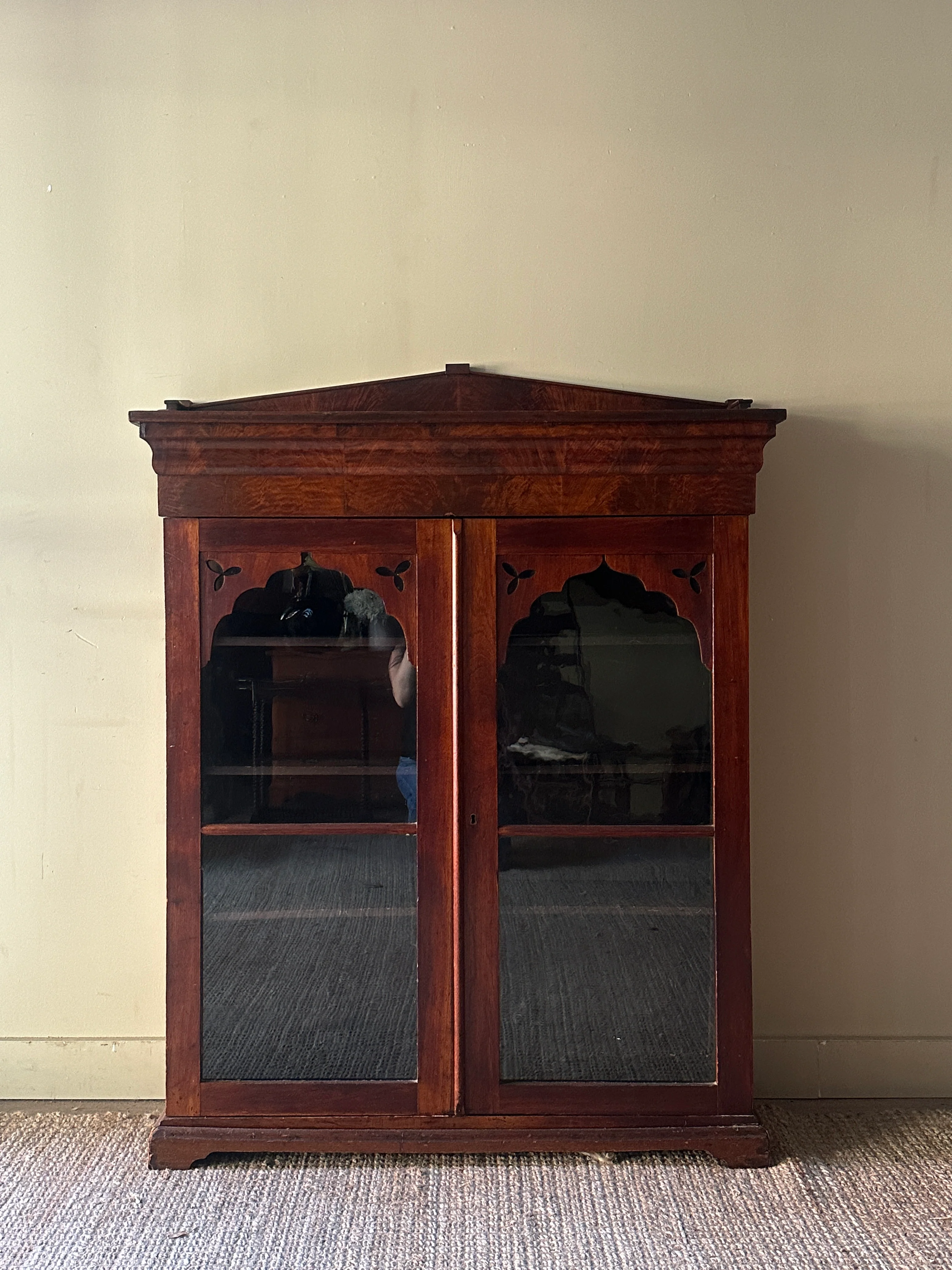 Walnut bookcase.