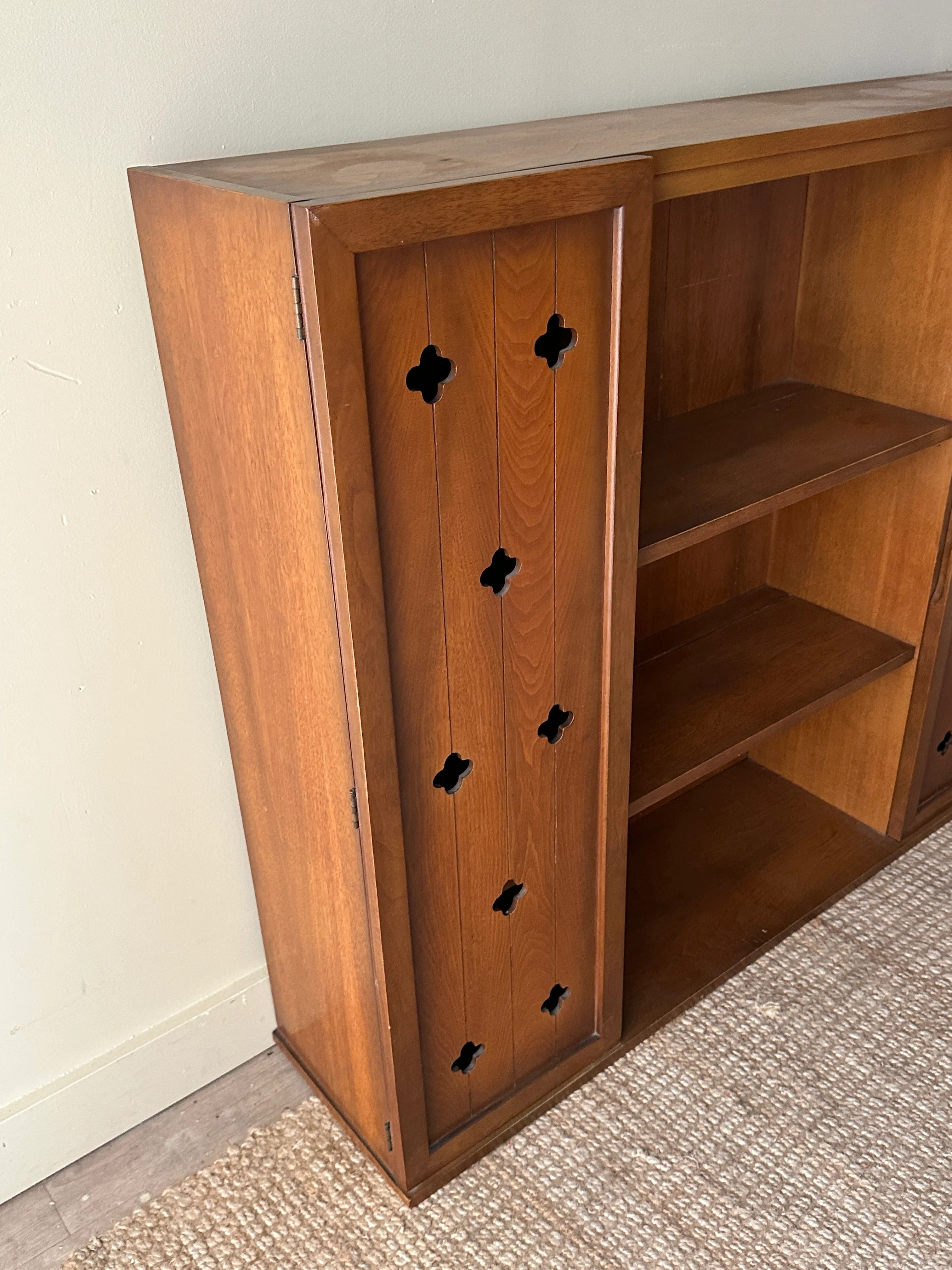 Walnut bookcase with cutouts - Image 3