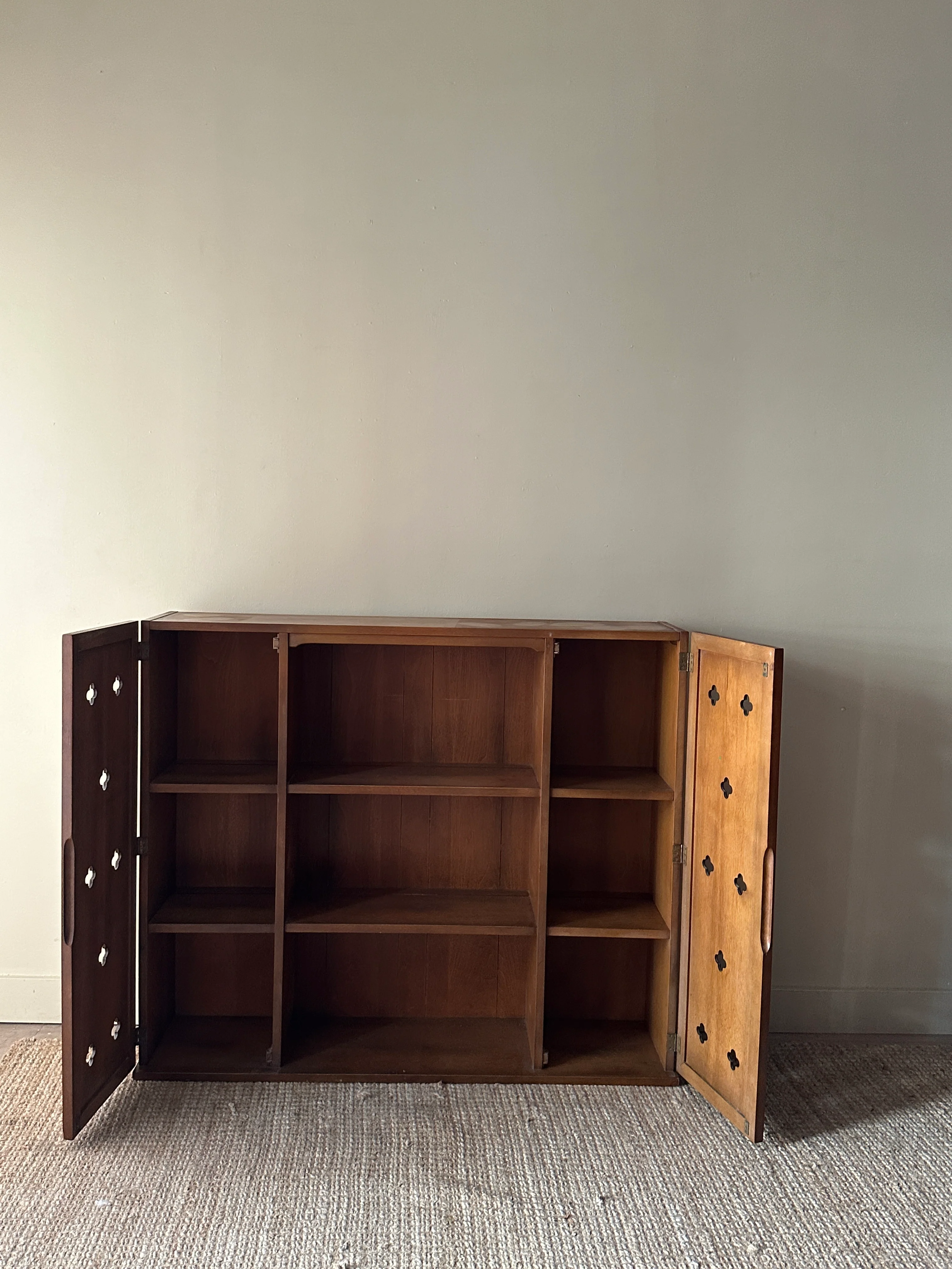 Walnut bookcase with cutouts - Image 5