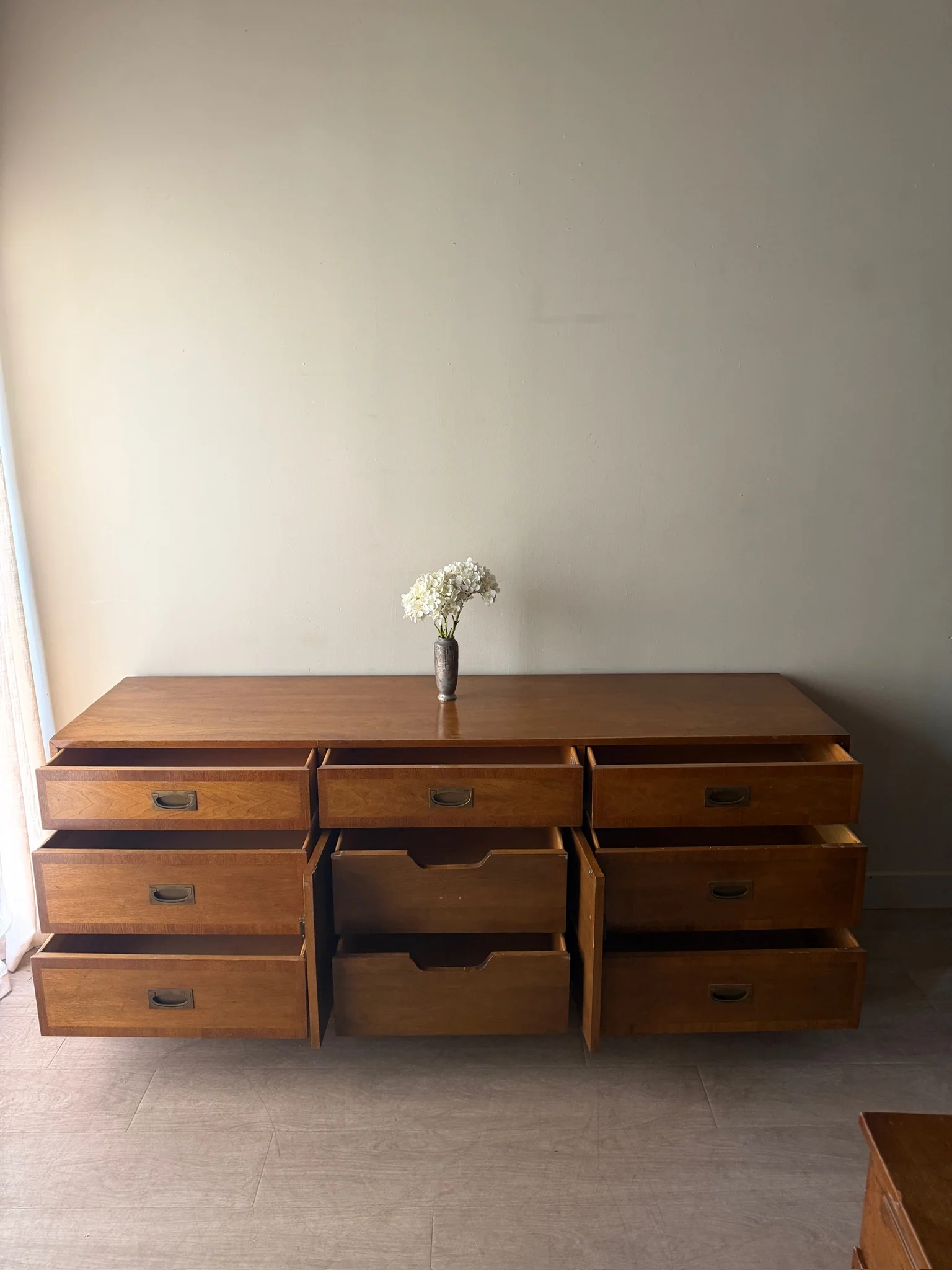 Walnut campaign dresser - Image 5