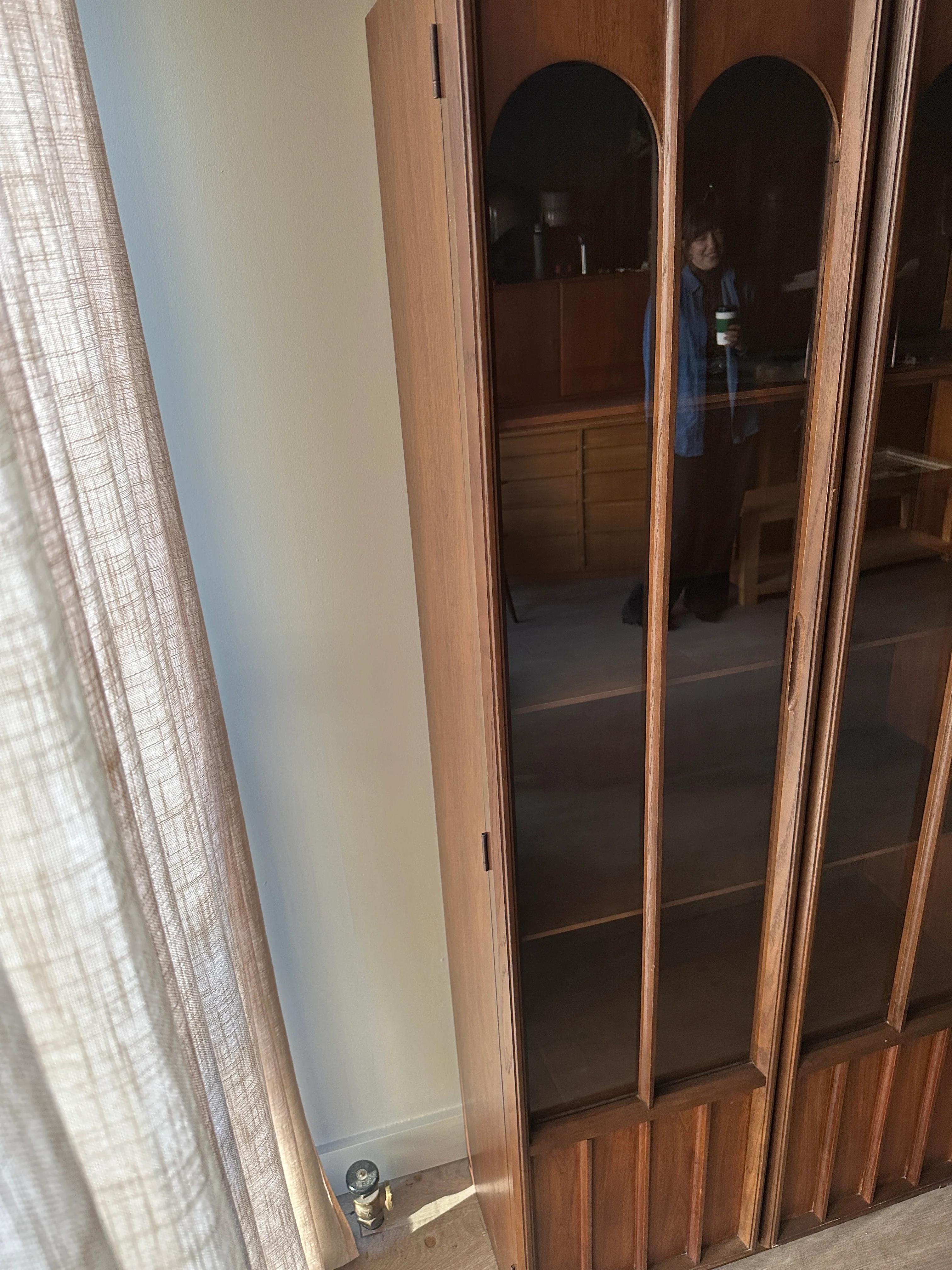 Walnut display cabinets. Sold individually. - Image 3