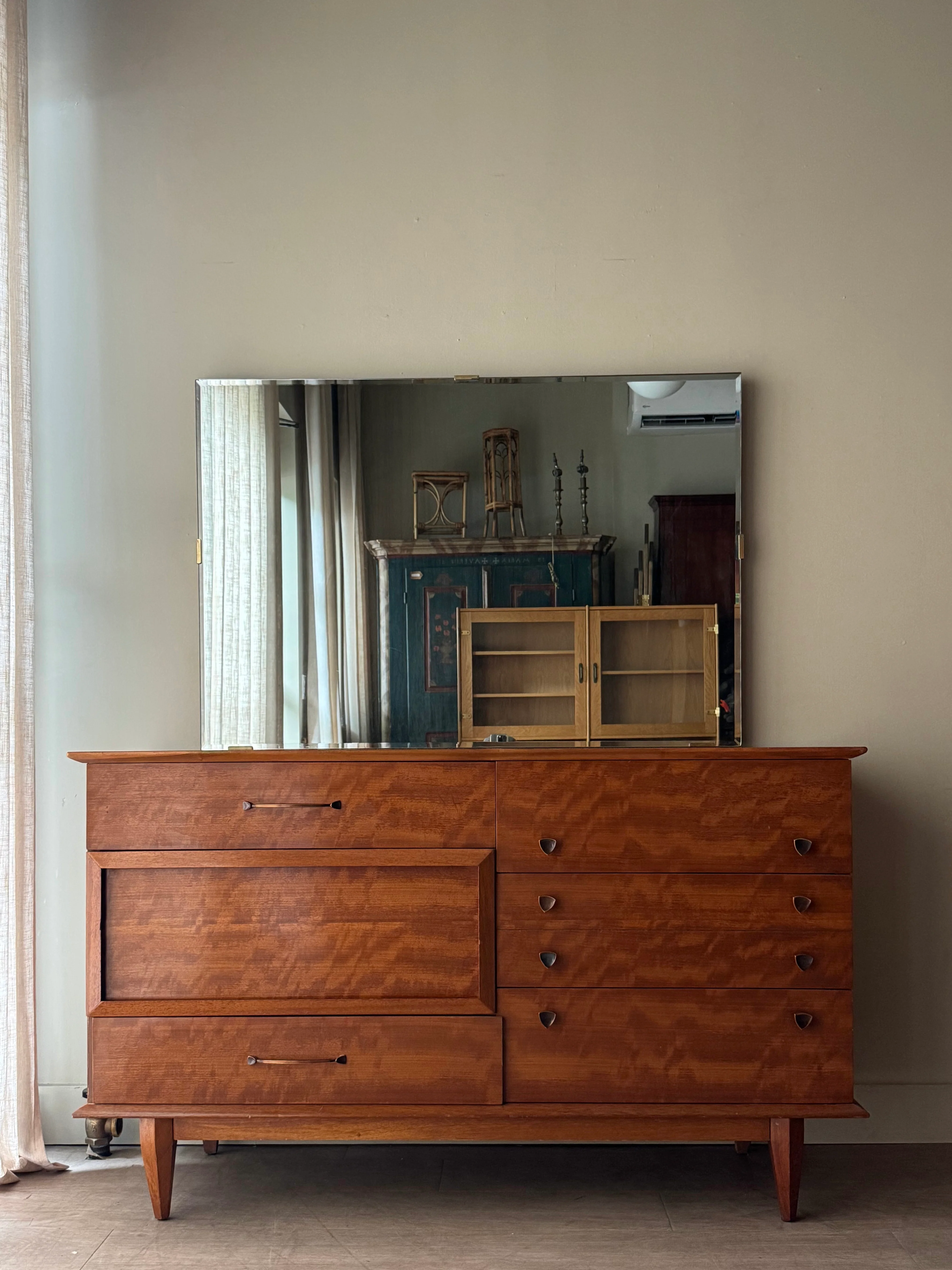 Walnut dresser with mirror