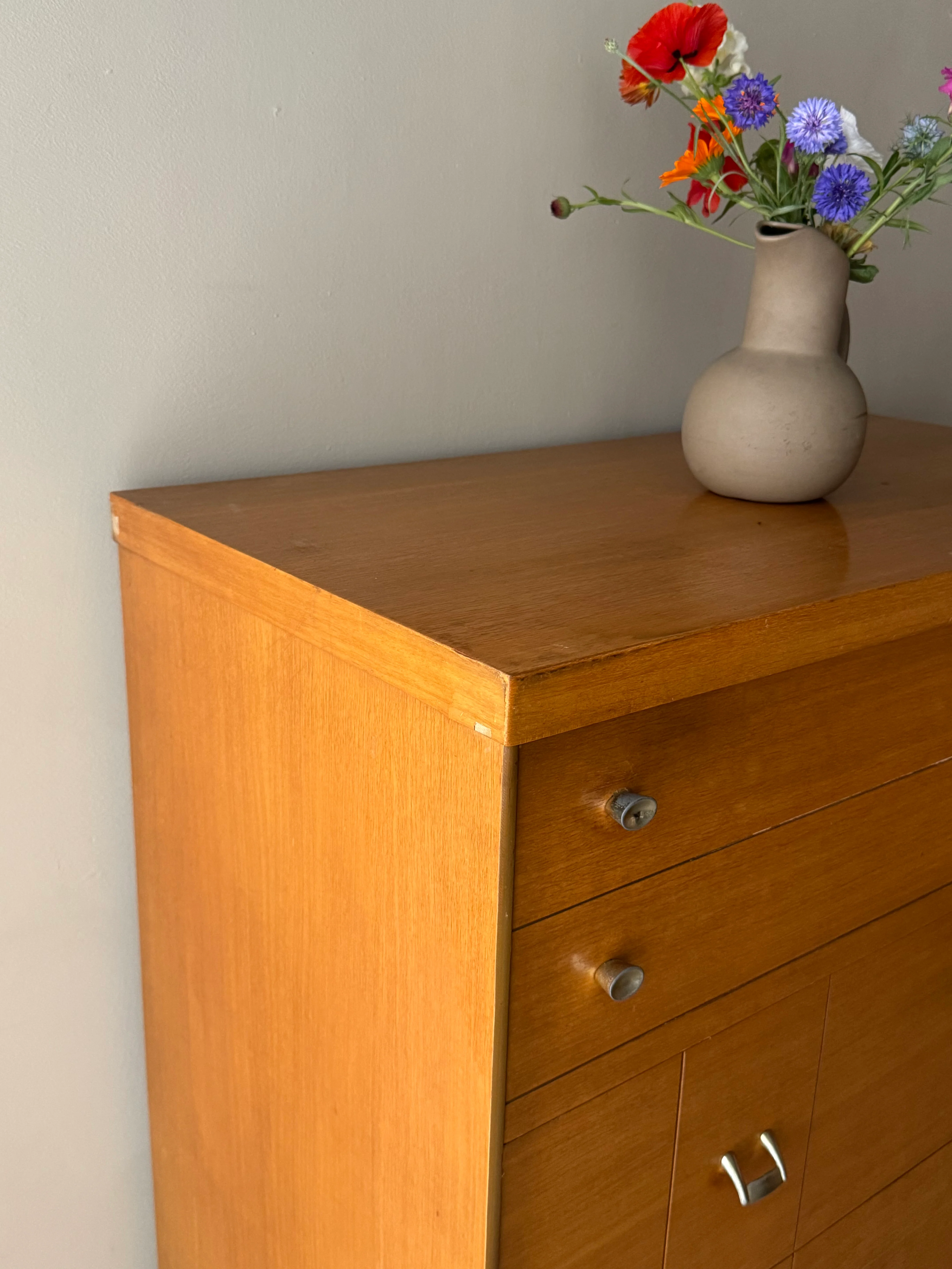 Walnut Dresser with Silver pulls - Image 2