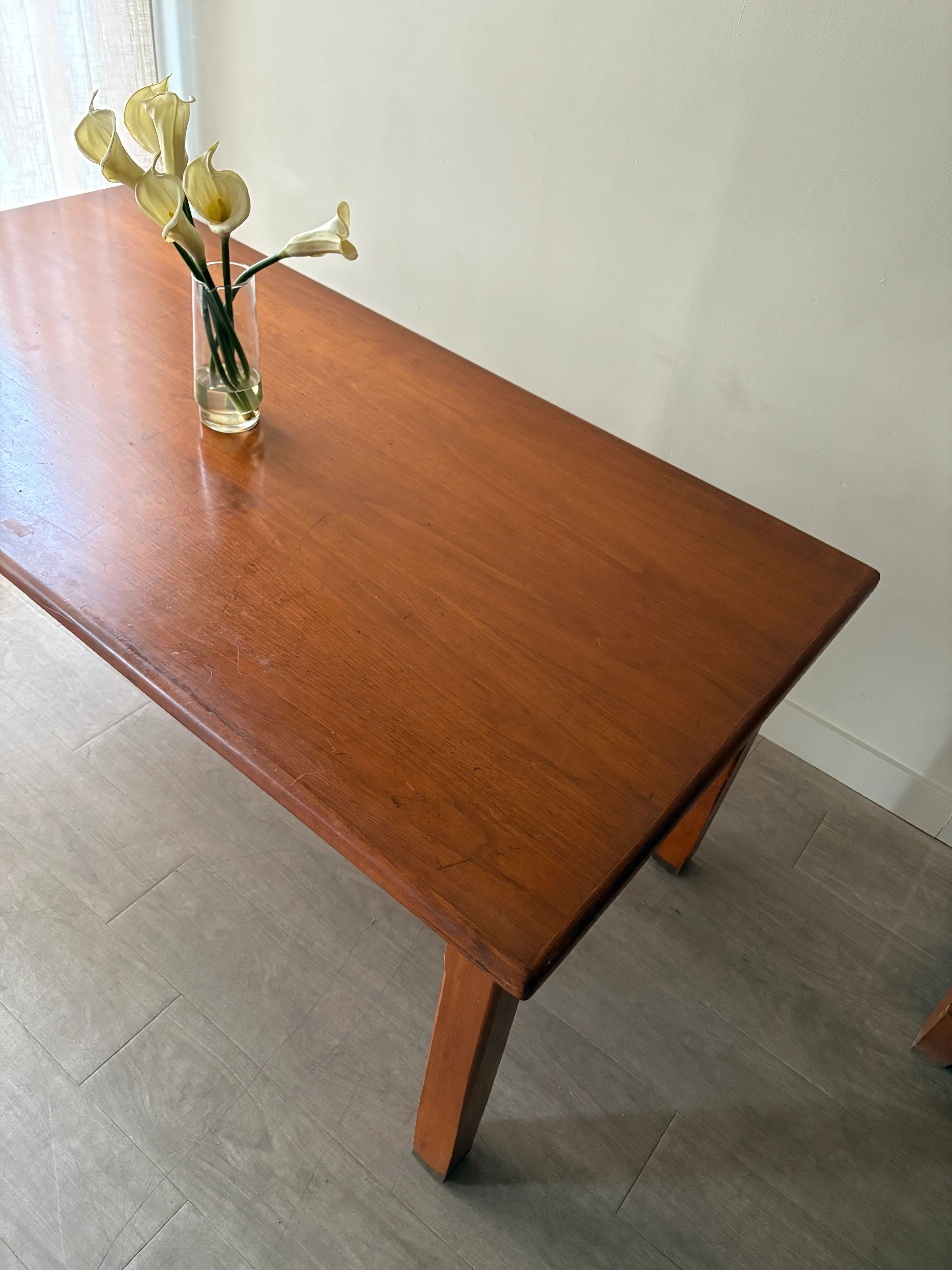 Walnut farmhouse dining table - Image 4