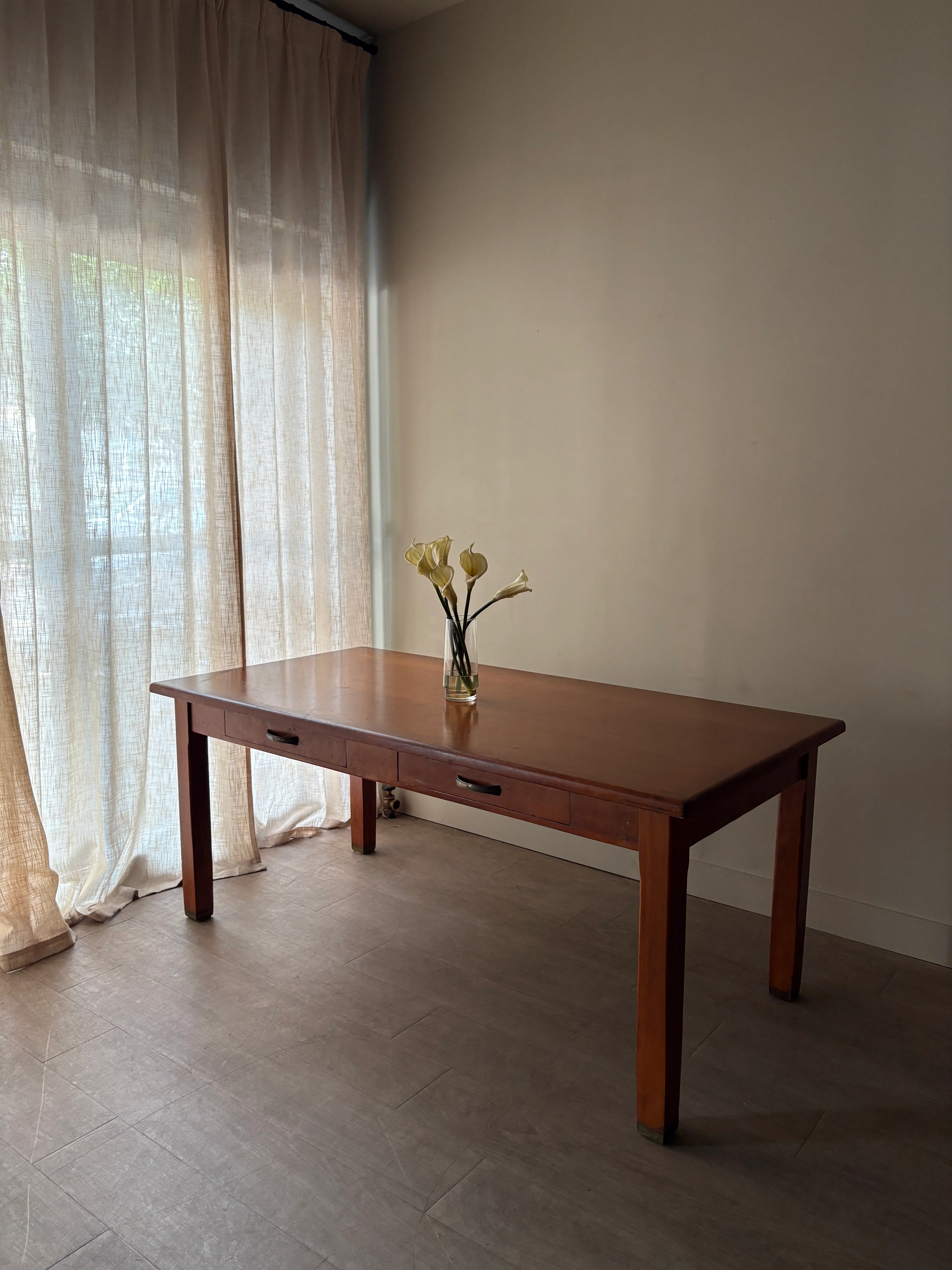 Walnut farmhouse dining table - Image 7