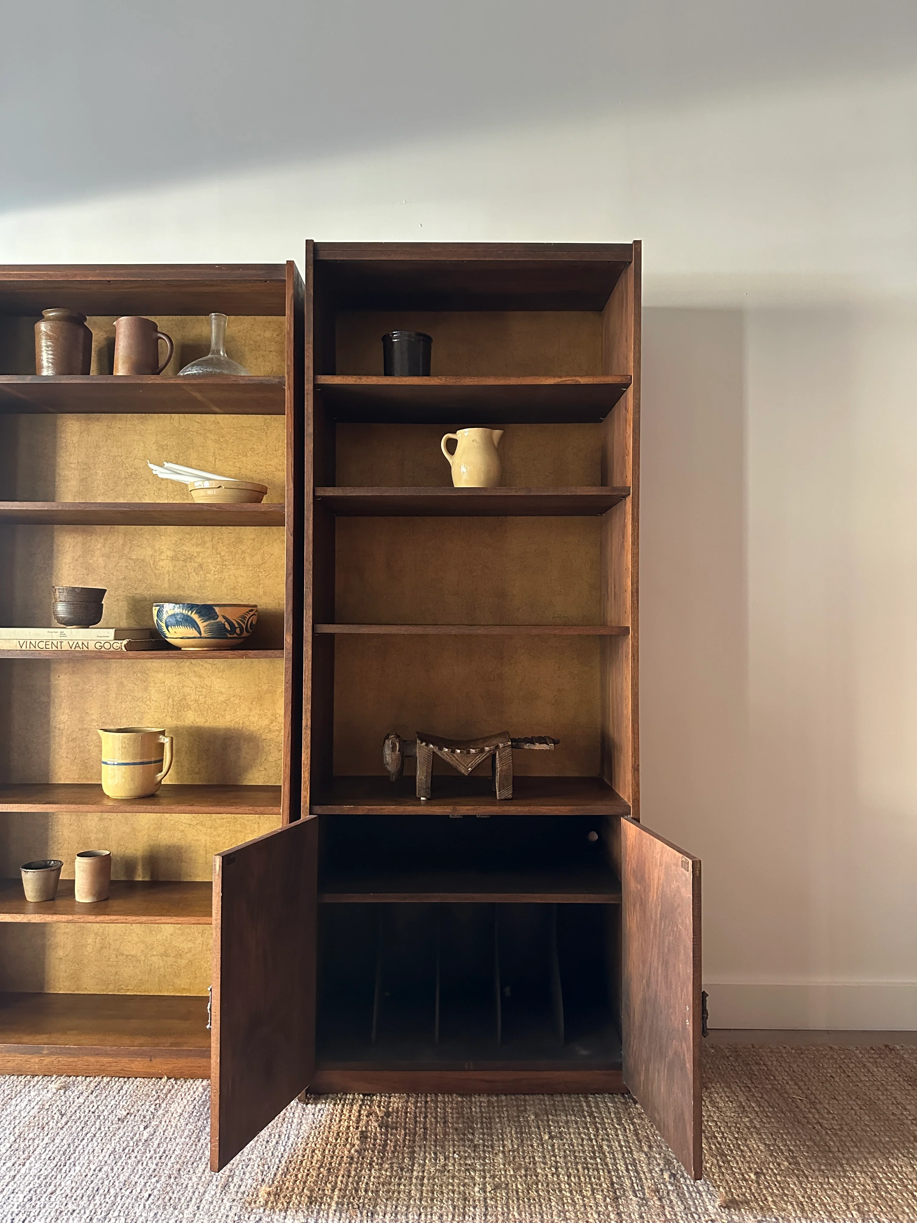 Walnut shelves with record storage - Image 3