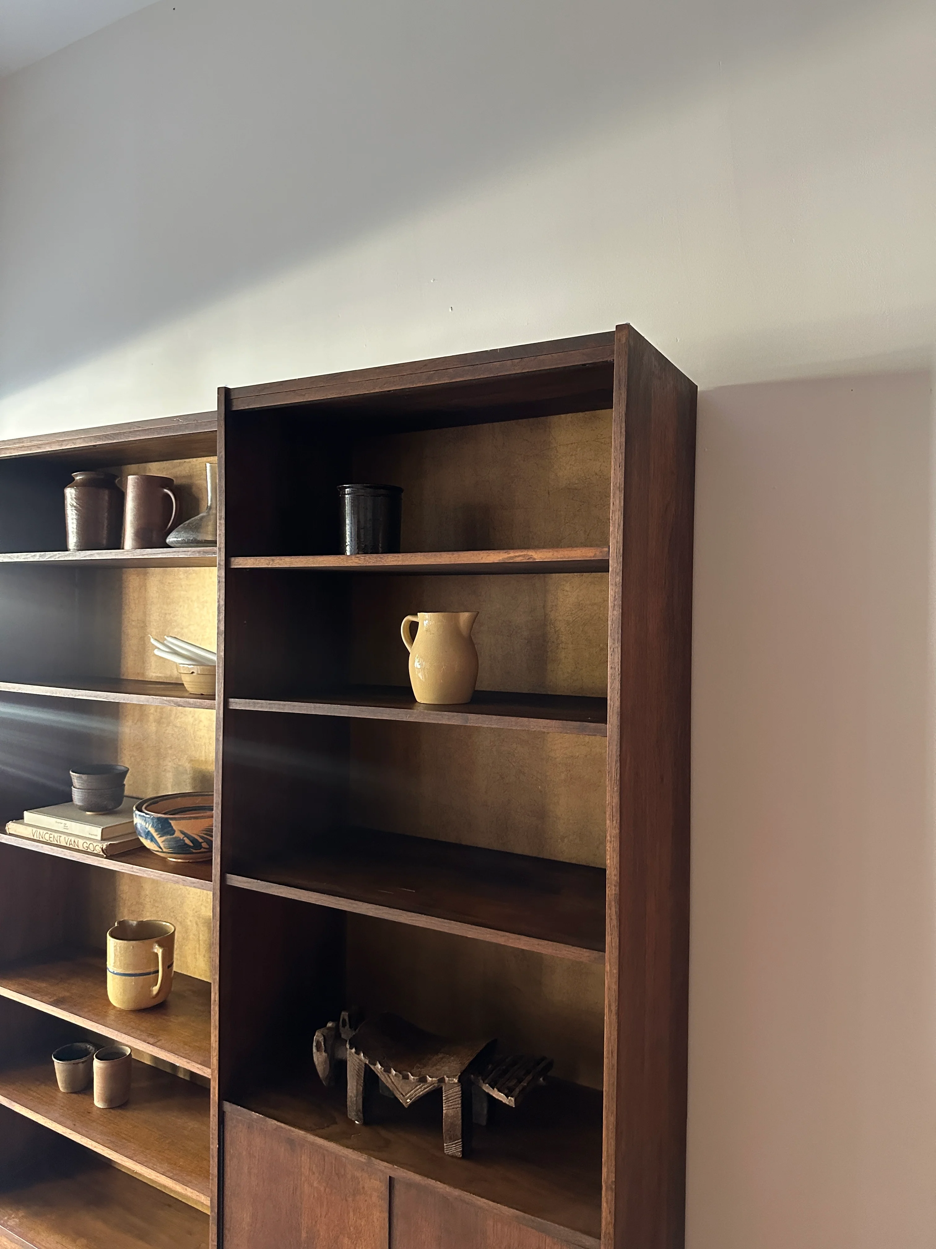 Walnut shelves with record storage - Image 4