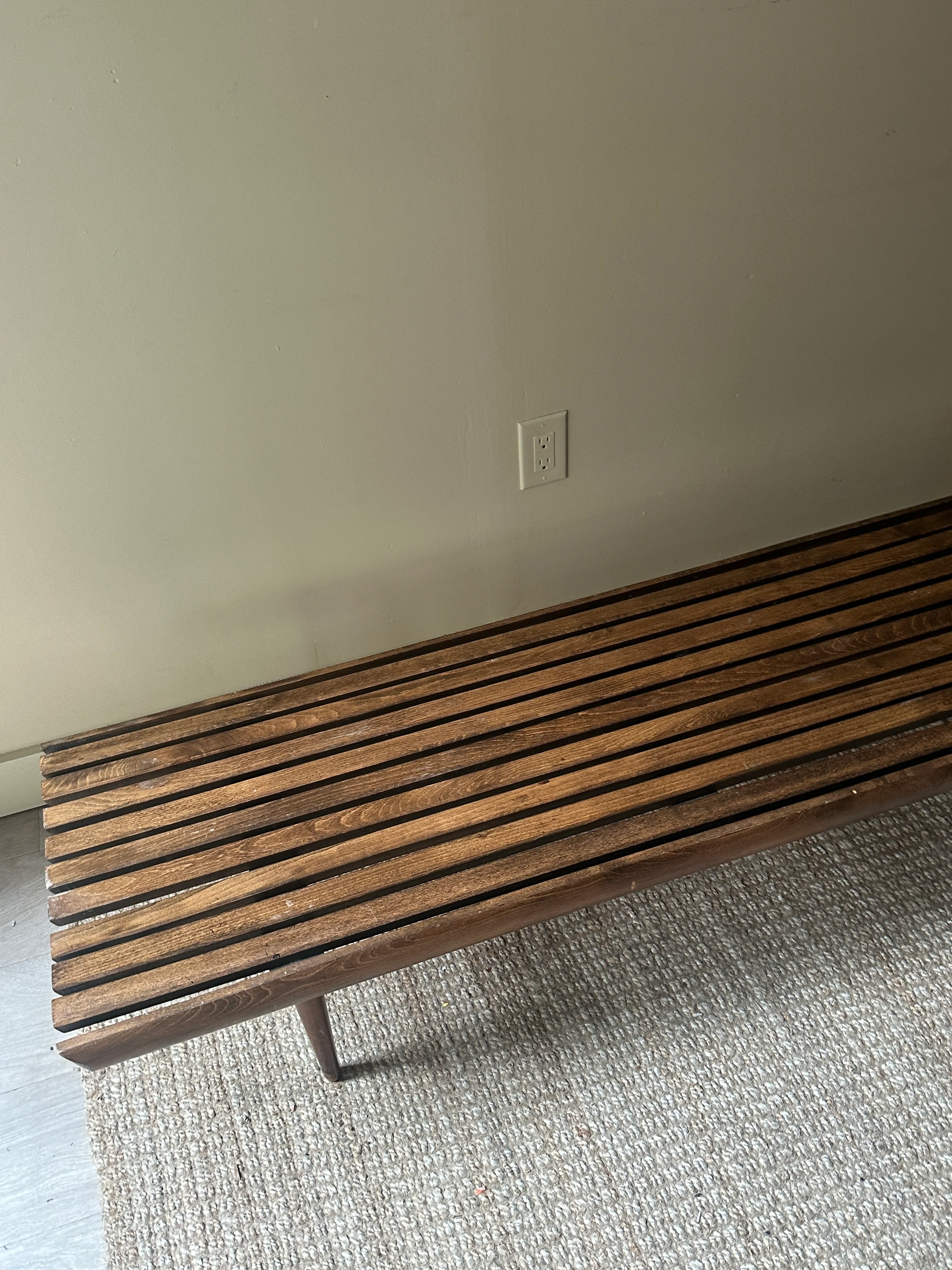 Walnut slat coffee table - Image 3