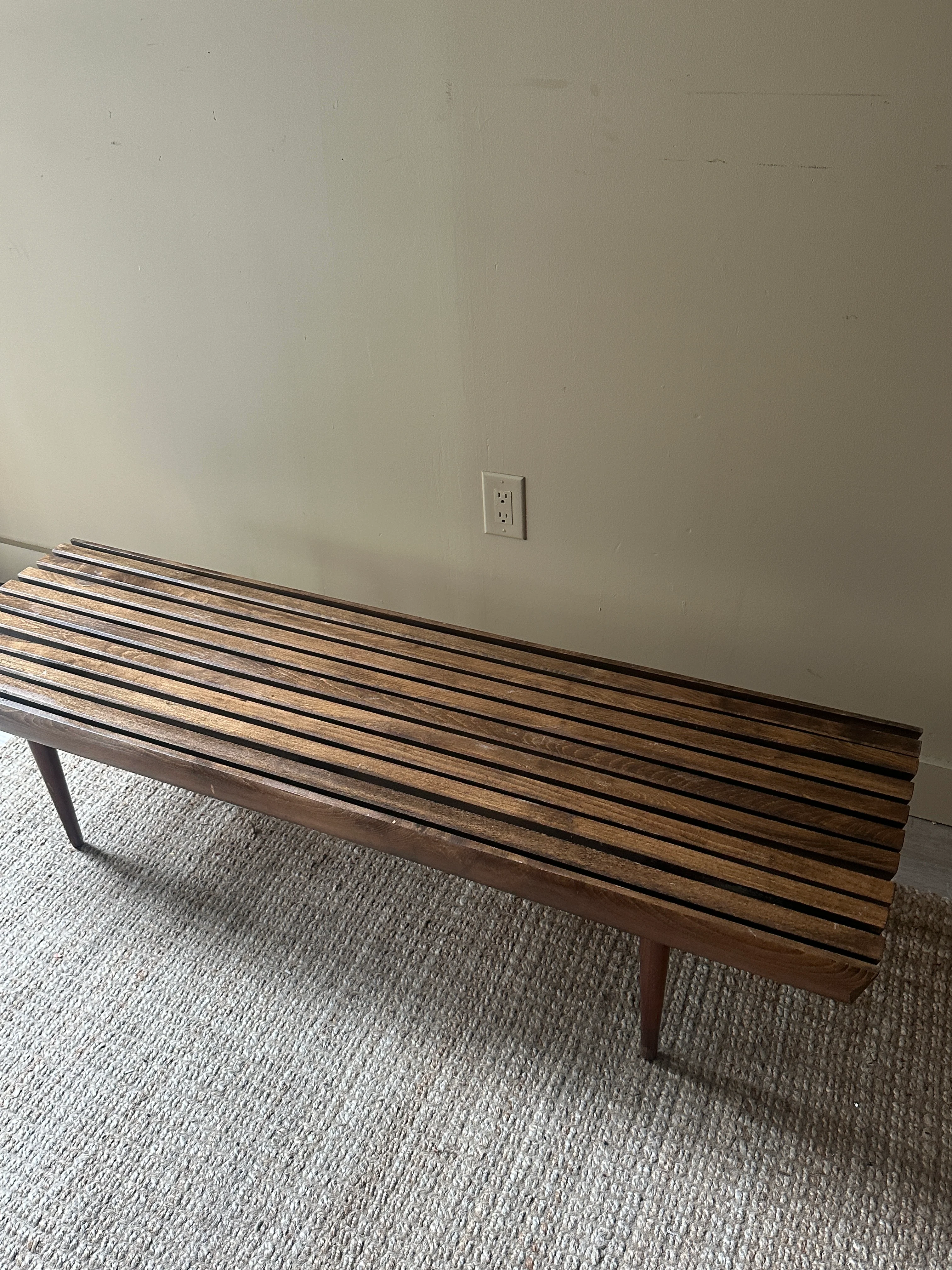 Walnut slat coffee table - Image 4