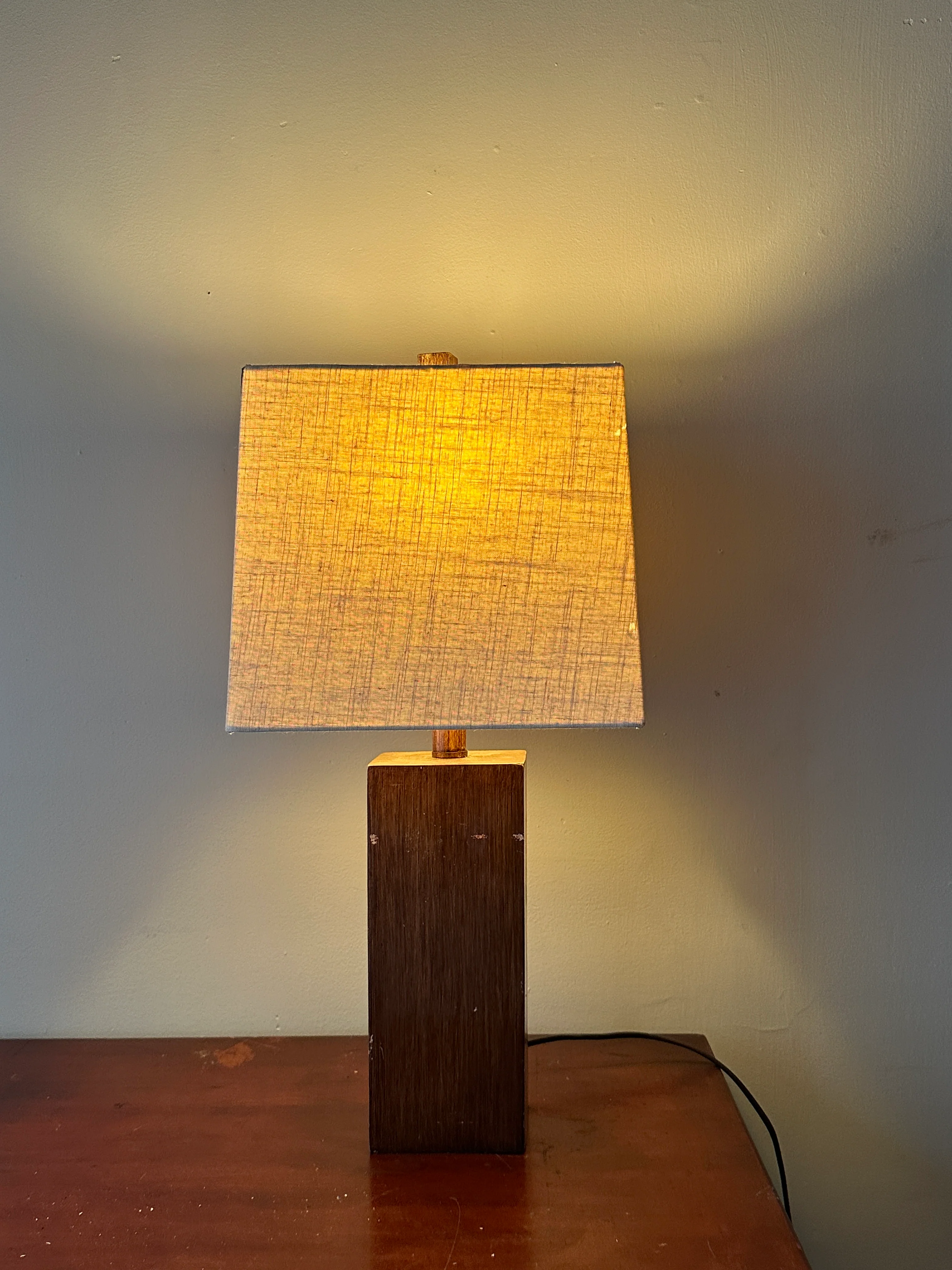 Walnut table lamp with scuffs - Image 7